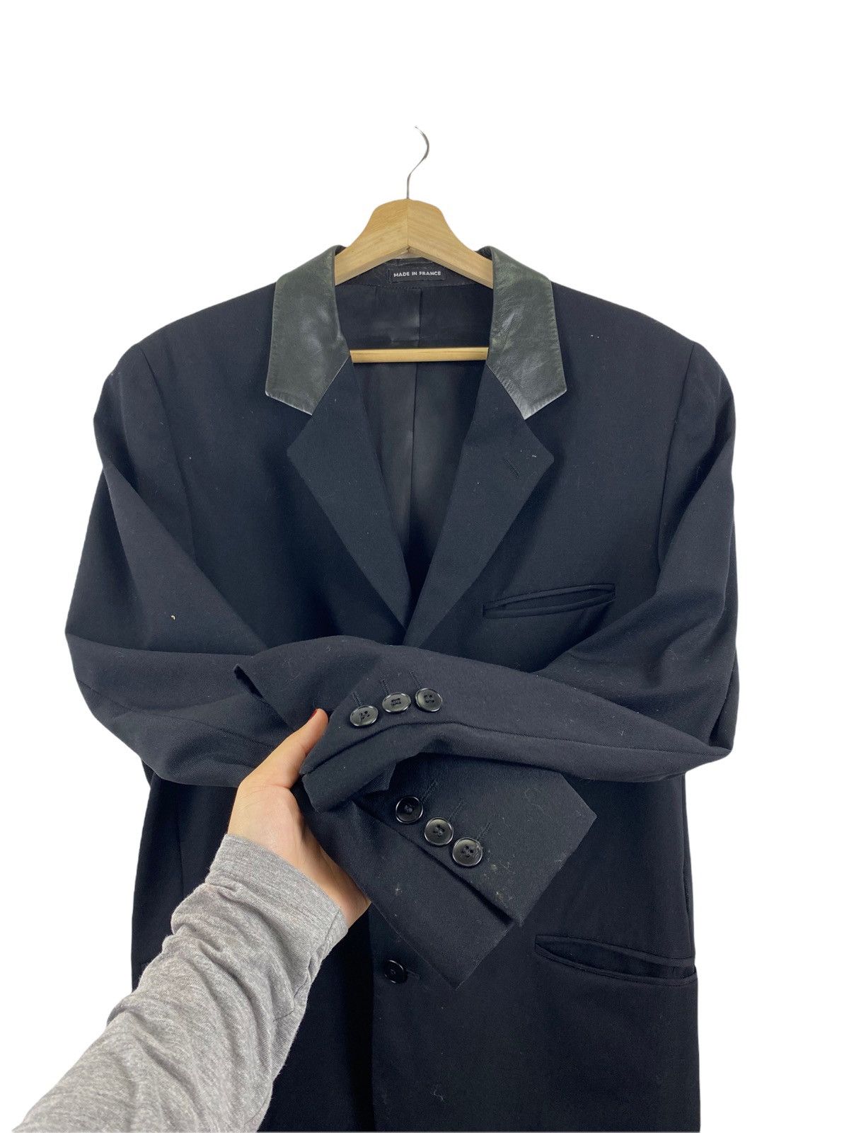 agnes b. Issey miyake x Agnes B. Leather collar jacket Size US M / EU 48-50 / 2 - 8 Thumbnail
