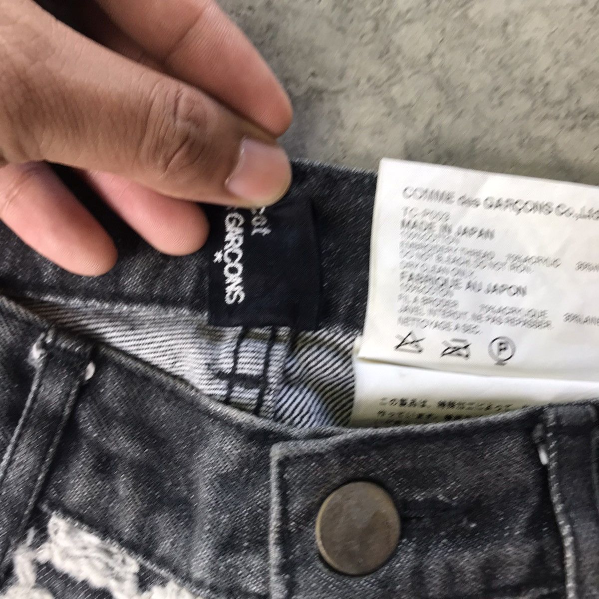 Comme des Garcons AD 2001 CDG Tricots Flower Knit Embroided Jeans Size US 28 / EU 44 - 6 Thumbnail