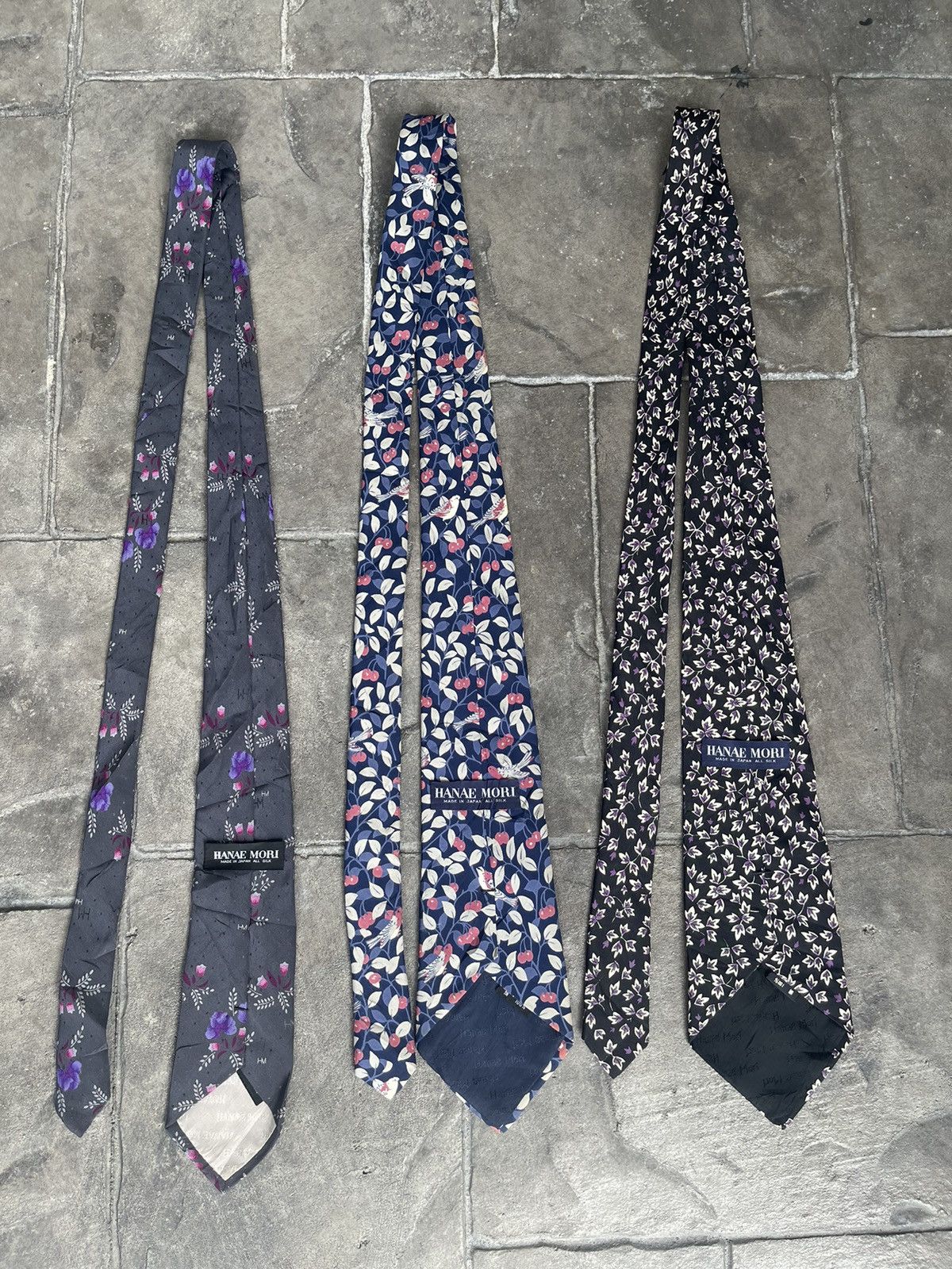 Hanae Mori JAPAN MADE Hanae Mori Floral Motive Silk Necktie Lots Of 3 Size ONE SIZE - 6 Thumbnail