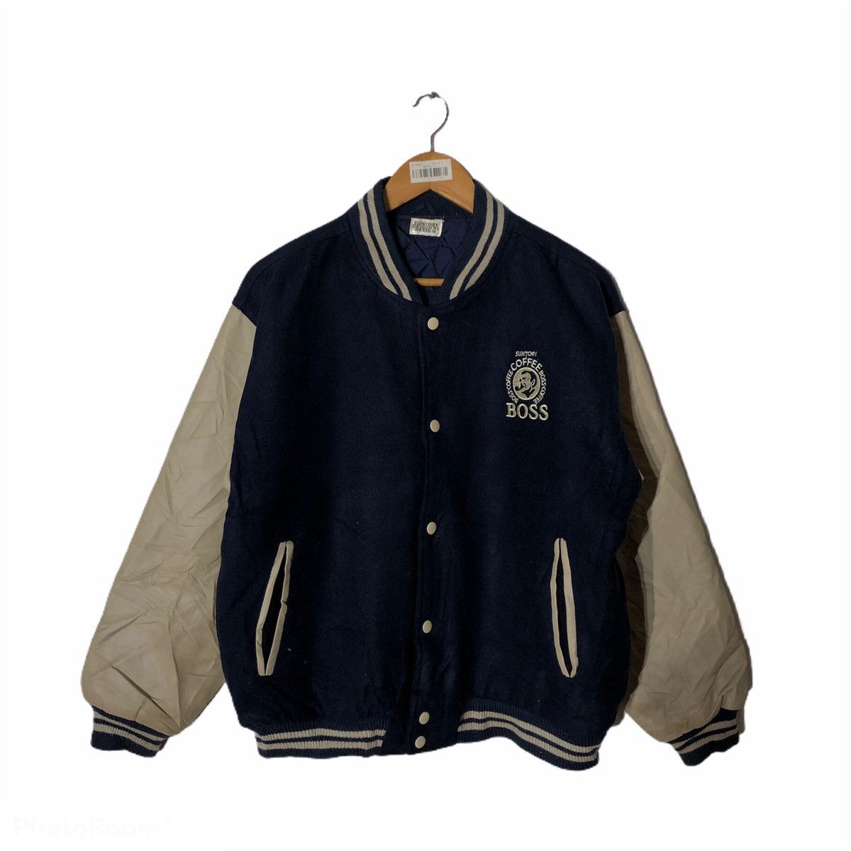 Japanese Brand Vintage Leather Varsity Suntory Coffee Boss Embroidery Logo Size US M / EU 48-50 / 2 - 2 Thumbnail
