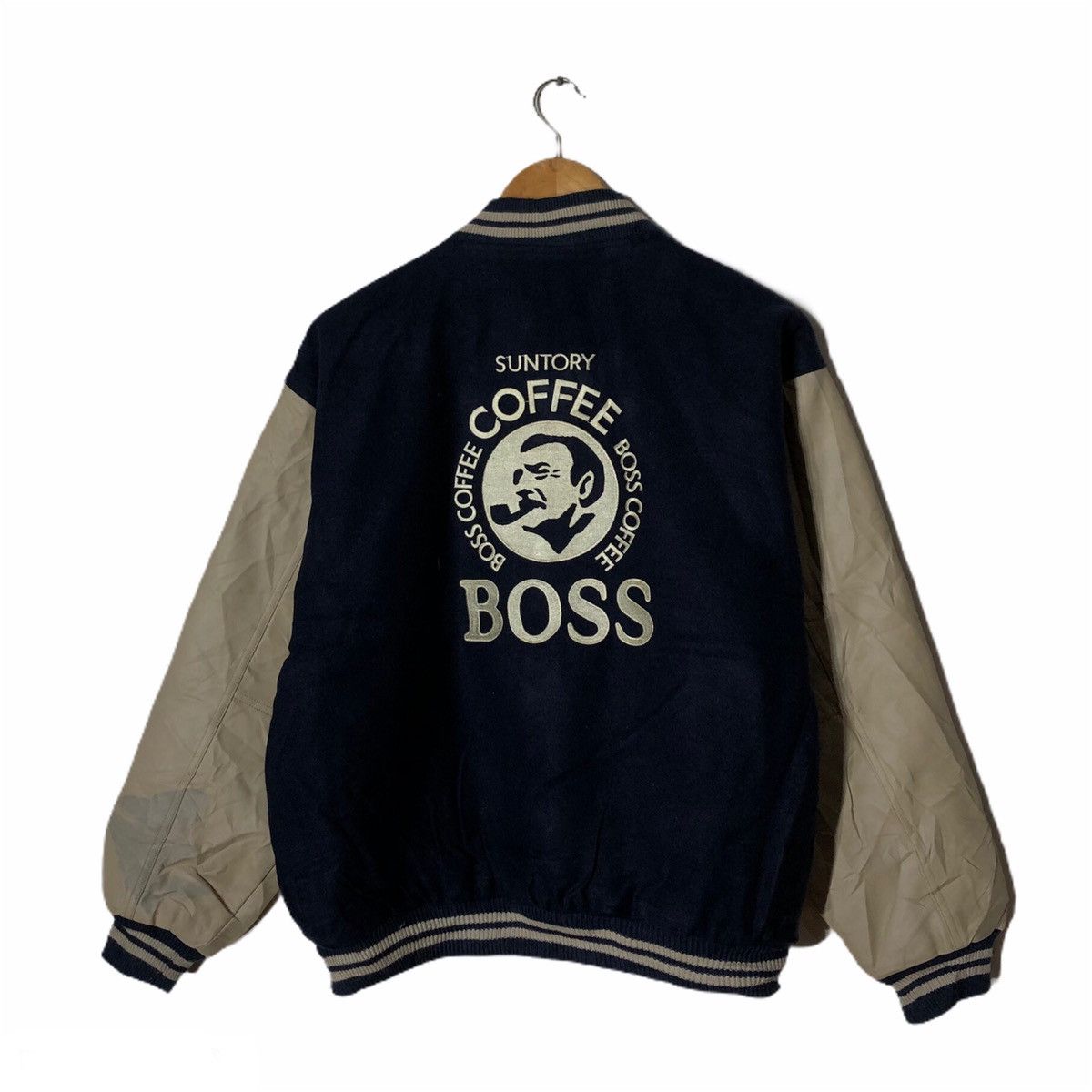 Japanese Brand Vintage Leather Varsity Suntory Coffee Boss Embroidery Logo Size US M / EU 48-50 / 2 - 1 Thumbnail