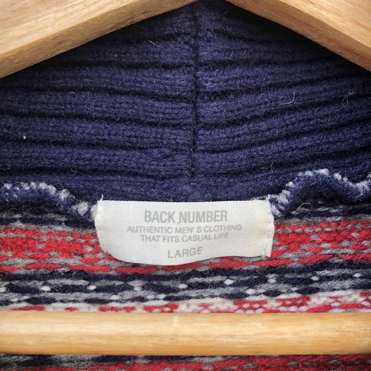 Japanese Brand WOOL KNITWEAR CARDIGAN BY BACK NUMBER NAVAJO DESIGN Size US L / EU 52-54 / 3 - 9 Thumbnail