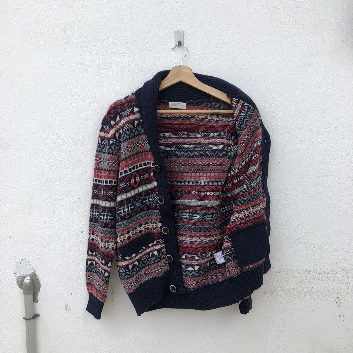 Japanese Brand WOOL KNITWEAR CARDIGAN BY BACK NUMBER NAVAJO DESIGN Size US L / EU 52-54 / 3 - 8 Thumbnail