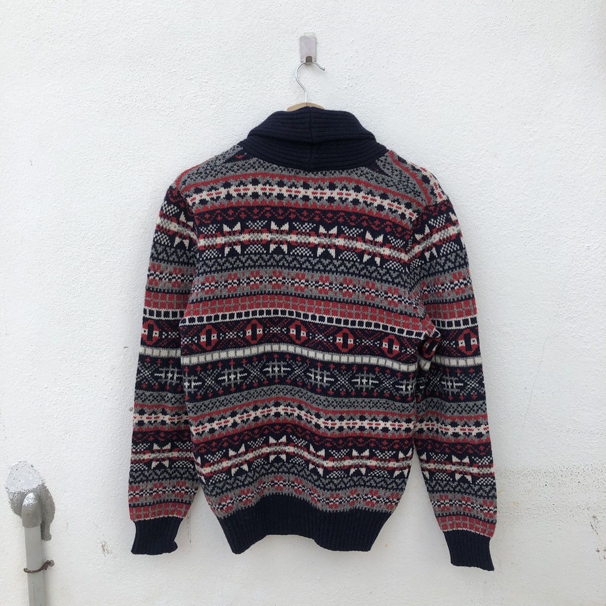 Japanese Brand WOOL KNITWEAR CARDIGAN BY BACK NUMBER NAVAJO DESIGN Size US L / EU 52-54 / 3 - 7 Thumbnail