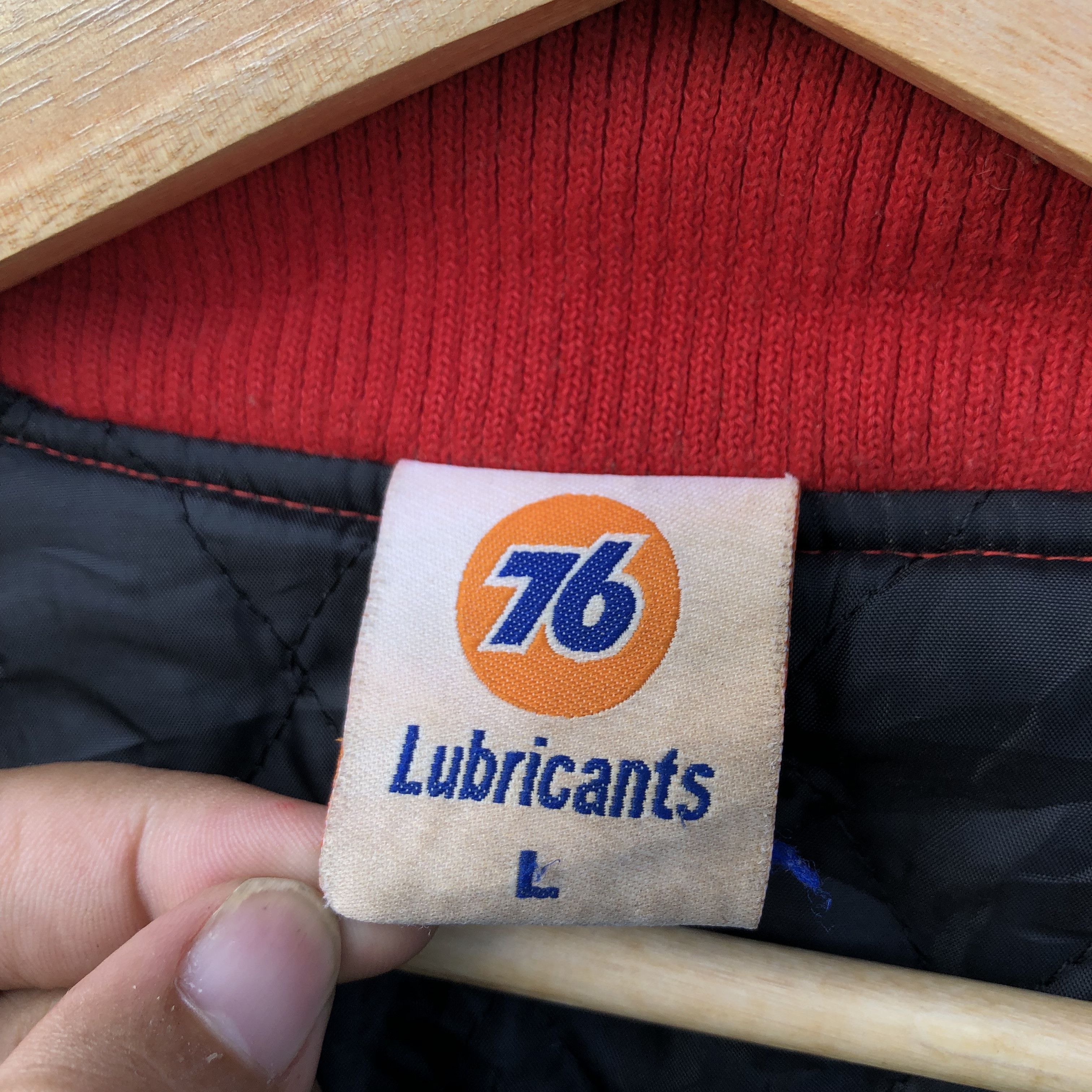 Japanese Brand VARSITY JACKET 76 LUBRICANTS EMBROIDERED BIG LOGO Size US L / EU 52-54 / 3 - 16 Thumbnail