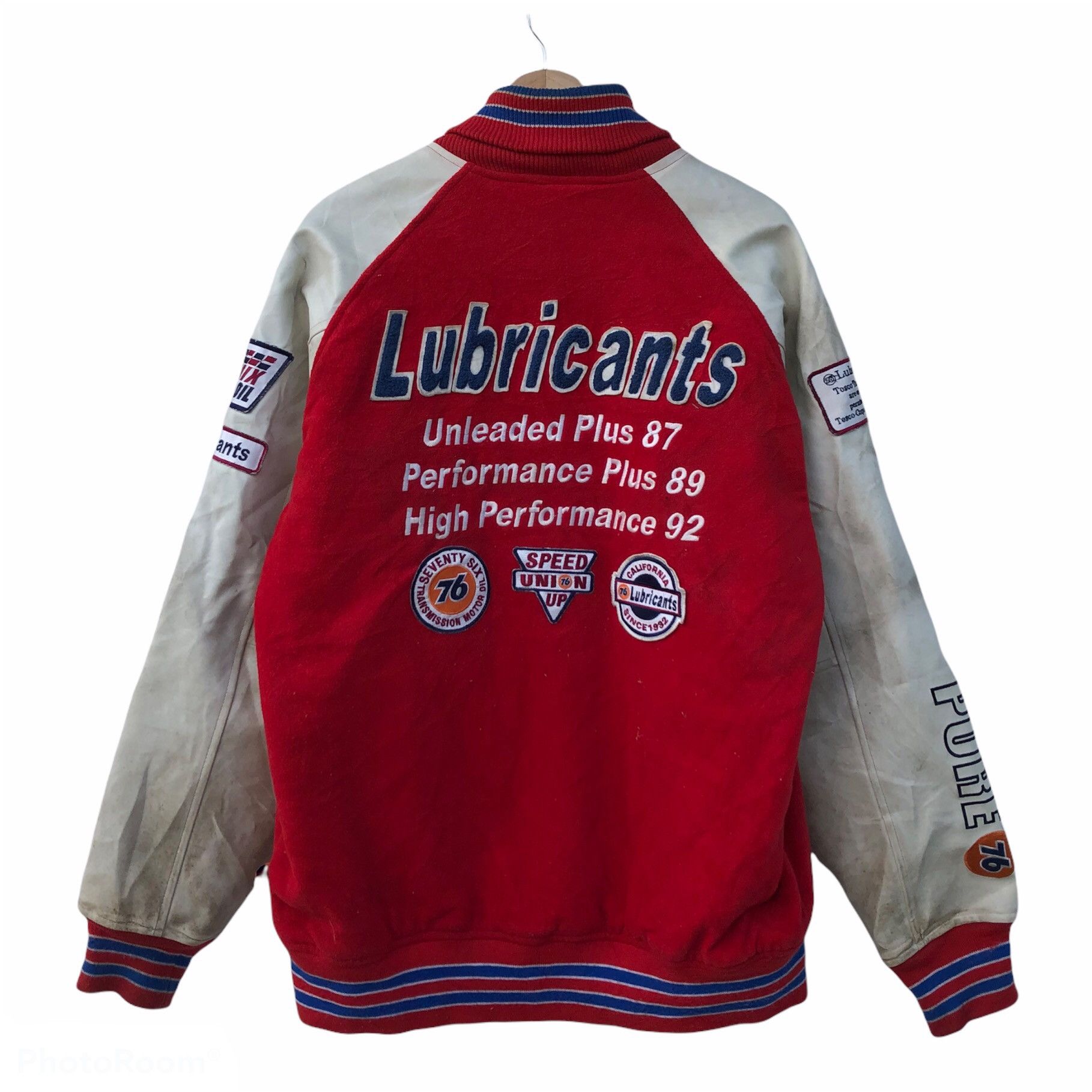 Japanese Brand VARSITY JACKET 76 LUBRICANTS EMBROIDERED BIG LOGO Size US L / EU 52-54 / 3 - 2 Thumbnail