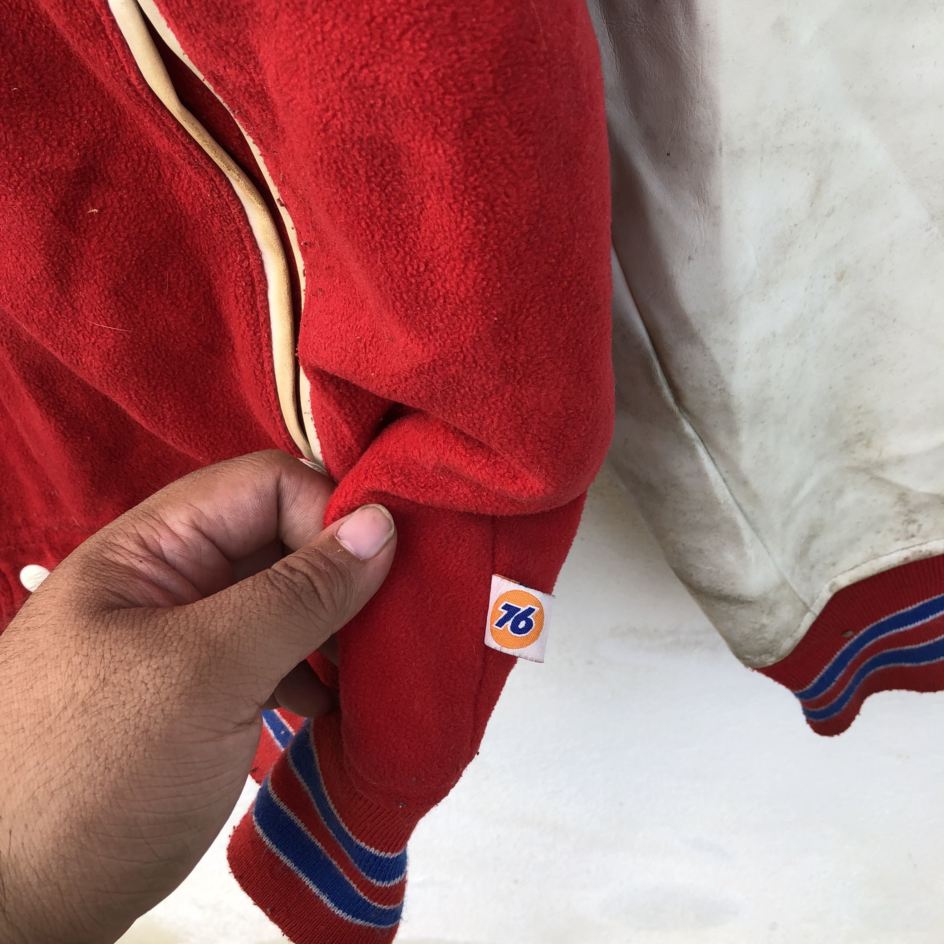 Japanese Brand VARSITY JACKET 76 LUBRICANTS EMBROIDERED BIG LOGO Size US L / EU 52-54 / 3 - 9 Thumbnail