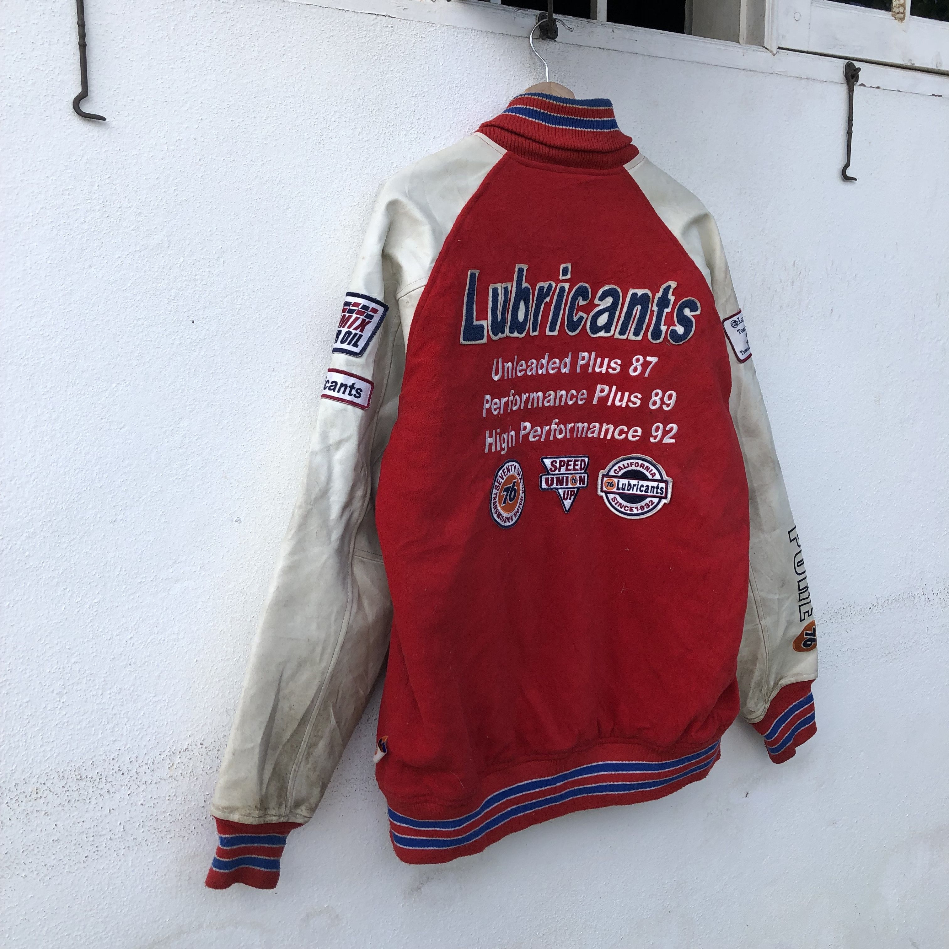 Japanese Brand VARSITY JACKET 76 LUBRICANTS EMBROIDERED BIG LOGO Size US L / EU 52-54 / 3 - 14 Thumbnail