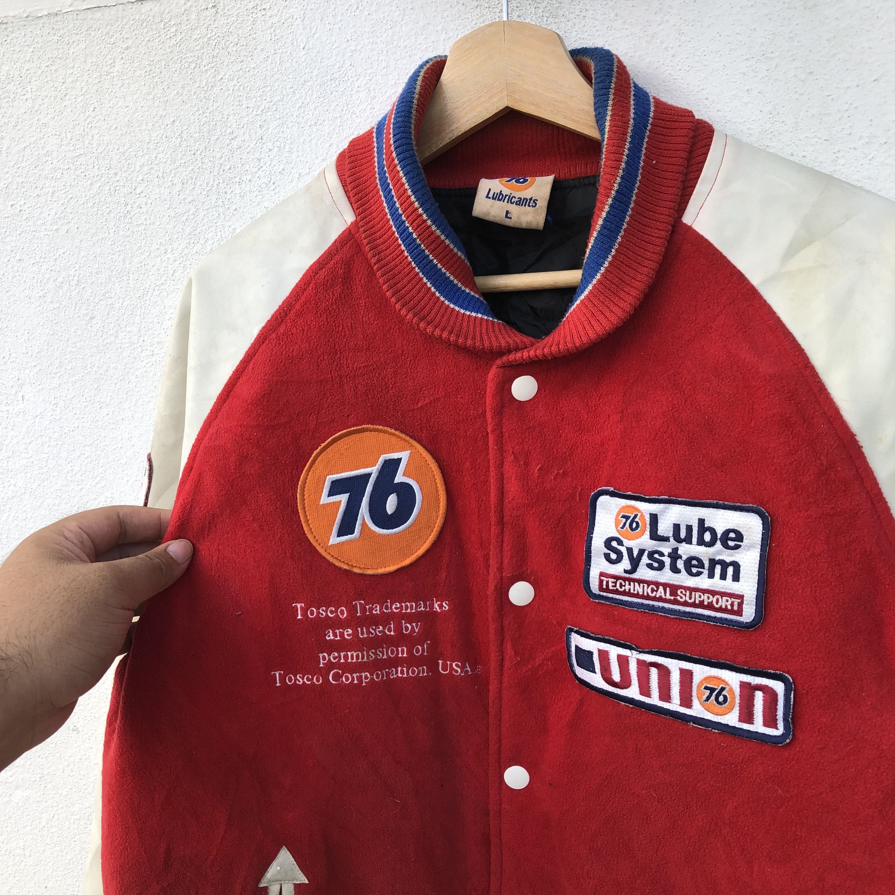 Japanese Brand VARSITY JACKET 76 LUBRICANTS EMBROIDERED BIG LOGO Size US L / EU 52-54 / 3 - 5 Thumbnail