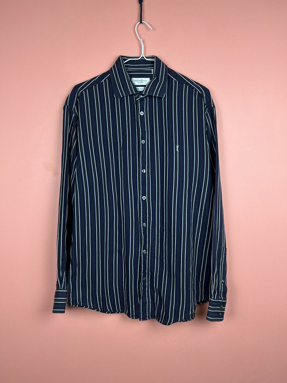 Yves Saint Laurent Yves Saint Laurent shirt button ups vintage striped Size US L / EU 52-54 / 3 - 1 Thumbnail