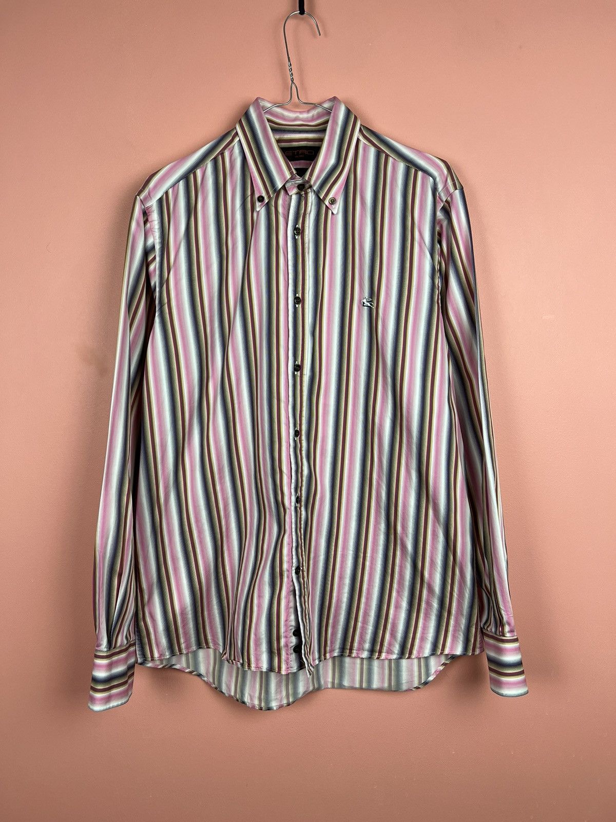 Etro Etro luxury shirt button striped Size US L / EU 52-54 / 3 - 1 Thumbnail