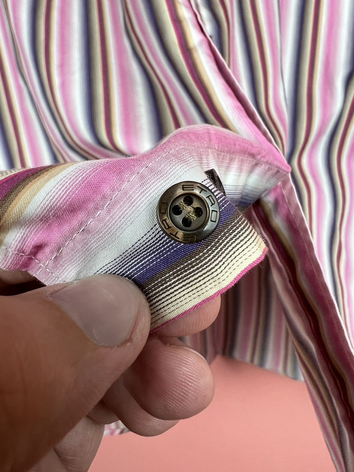 Etro Etro luxury shirt button striped Size US L / EU 52-54 / 3 - 6 Thumbnail