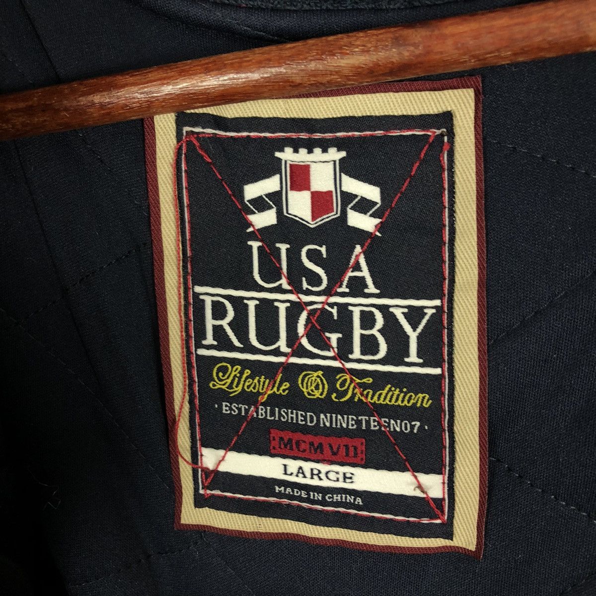 Japanese Brand VARSITY JACKET USA RUGBY BIG LOGO EMBROIDERED Size US L / EU 52-54 / 3 - 11 Thumbnail