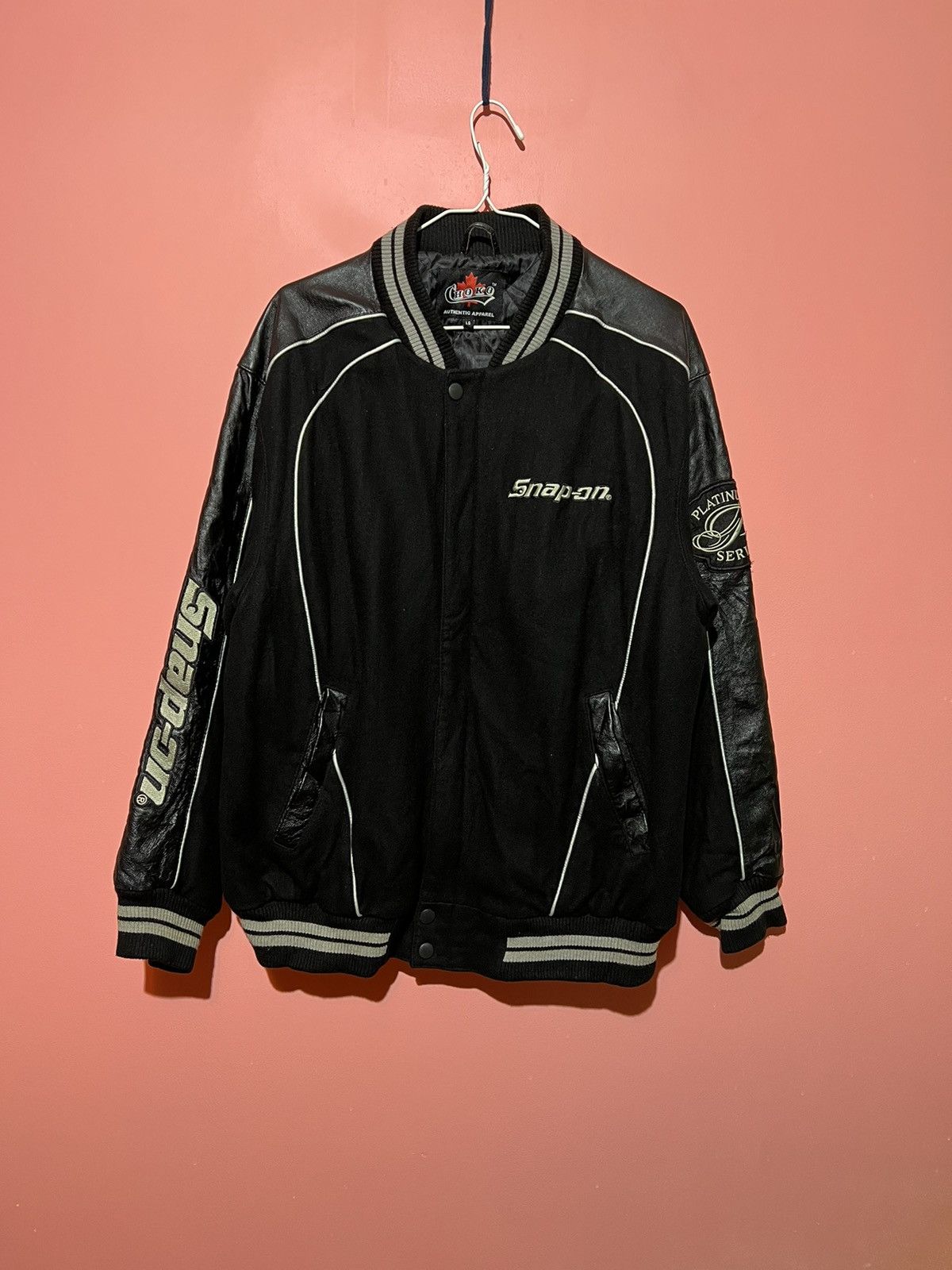 Veste de course NASCAR SNAP-ON VINTAGE ANNÉES 90 noir rouge NEUVE AVEC