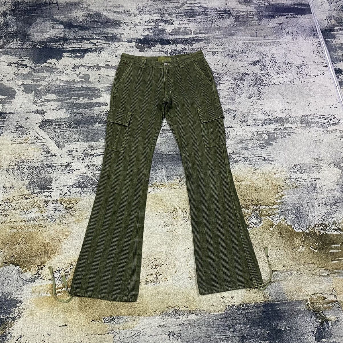 image of Joes Cargo x Tommy Hilfiger Vintage Tommy Checkered Plaid Tartan Flare Cargo Pants in Army Green, W