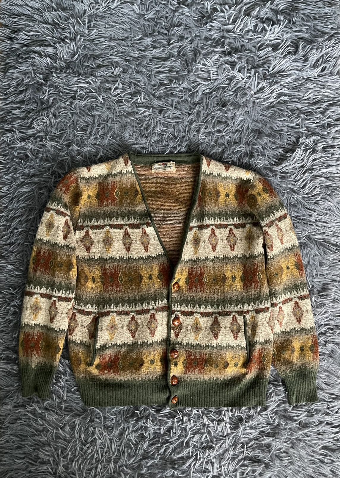 Fruit Of The Loom × Vintage Fruit of the Loom 70s vintage cardigan sweater Size L / US 10 / IT 46 - 1 Thumbnail