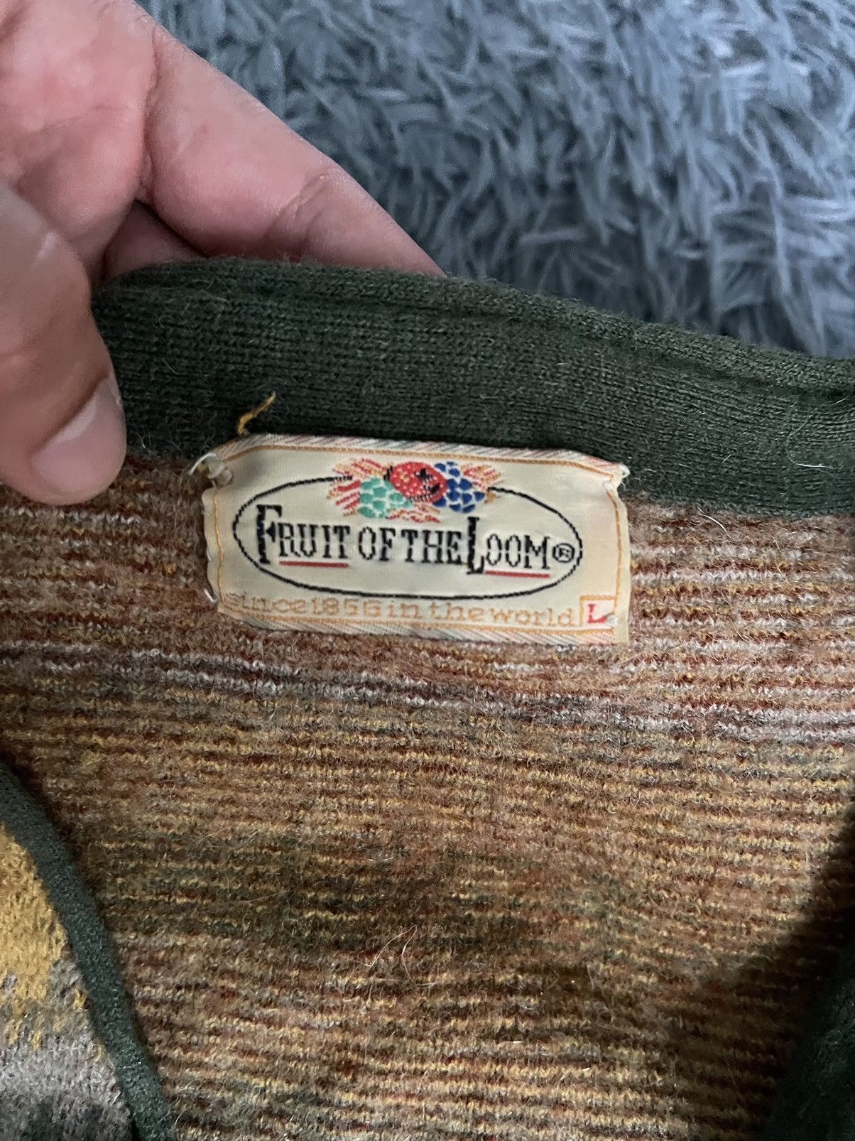 Fruit Of The Loom × Vintage Fruit of the Loom 70s vintage cardigan sweater Size L / US 10 / IT 46 - 4 Thumbnail