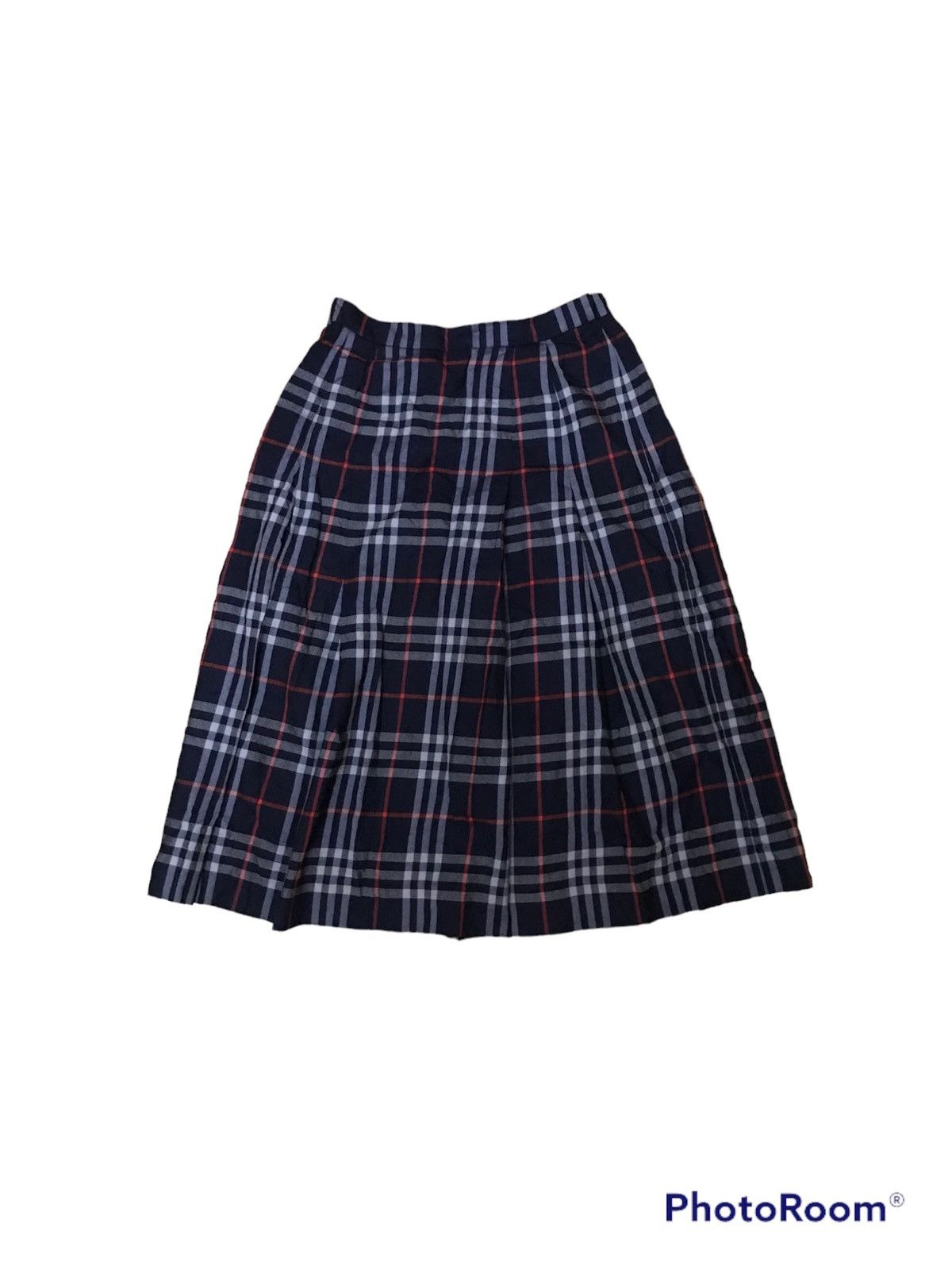 image of VTG Burberrys Mini Skirt in Blue, Women's (Size 26)