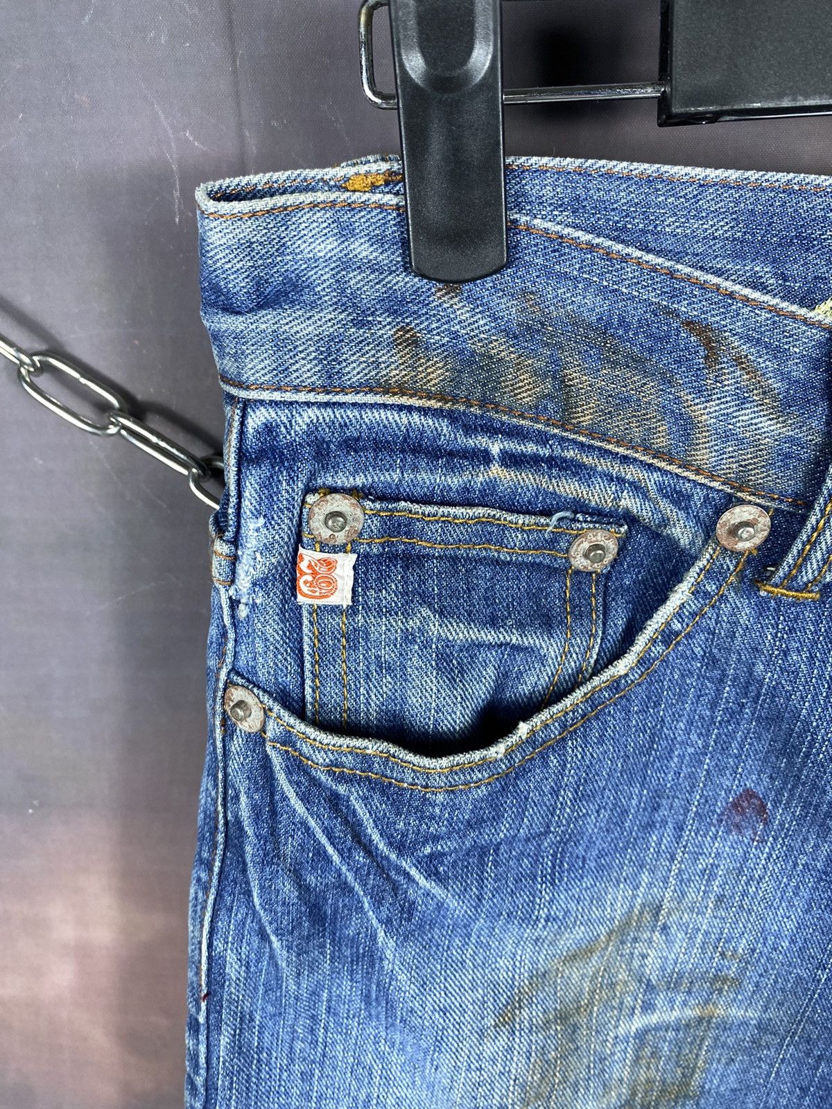 If Six Was Nine × Japanese Brand Vintage 29x33 291295 Homme Distressed Spellot Denim Jeans Size US 29 - 7 Thumbnail