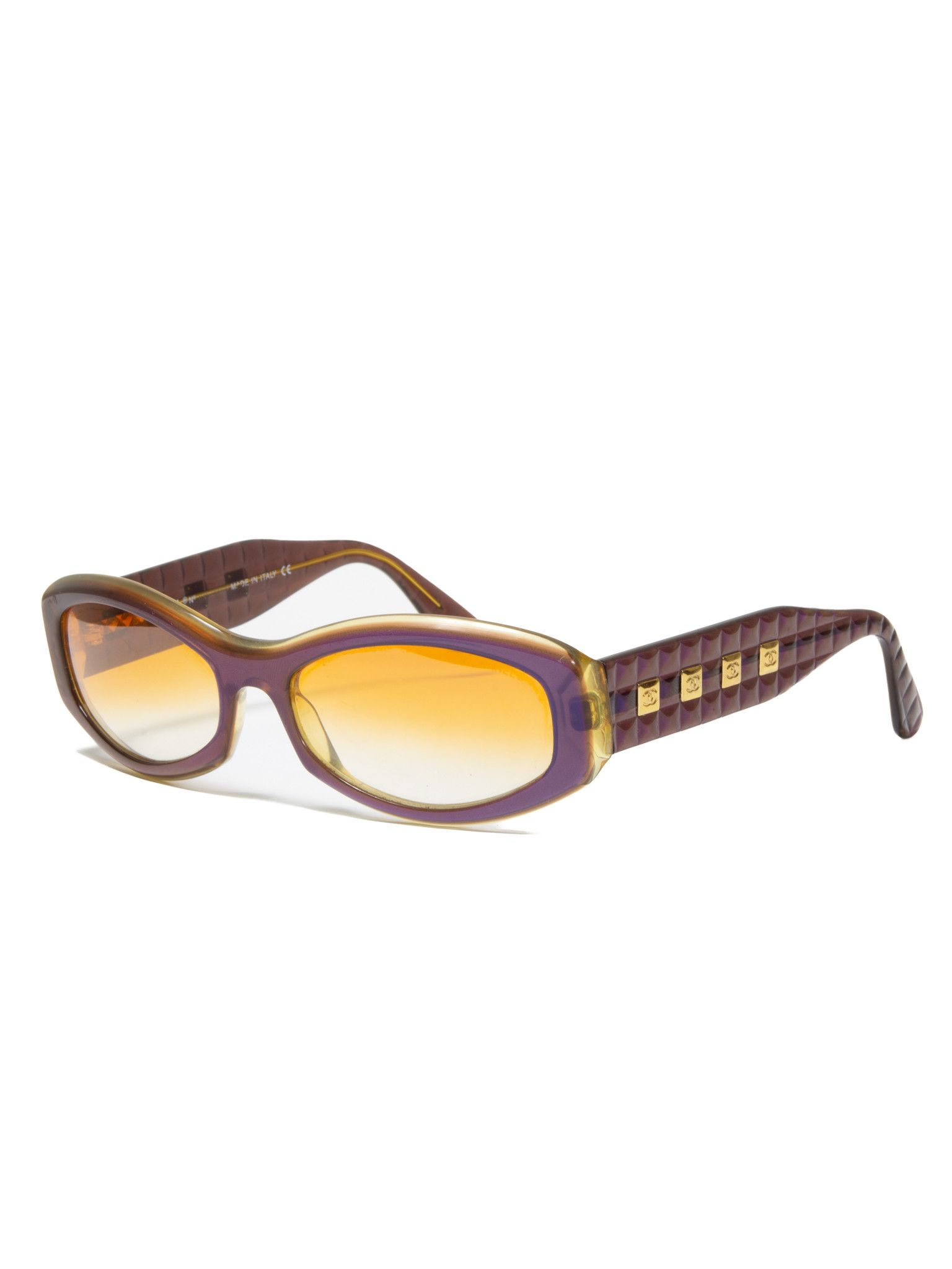 image of Vintage Multilogo Chanel Sunglasses in Purple, Men's