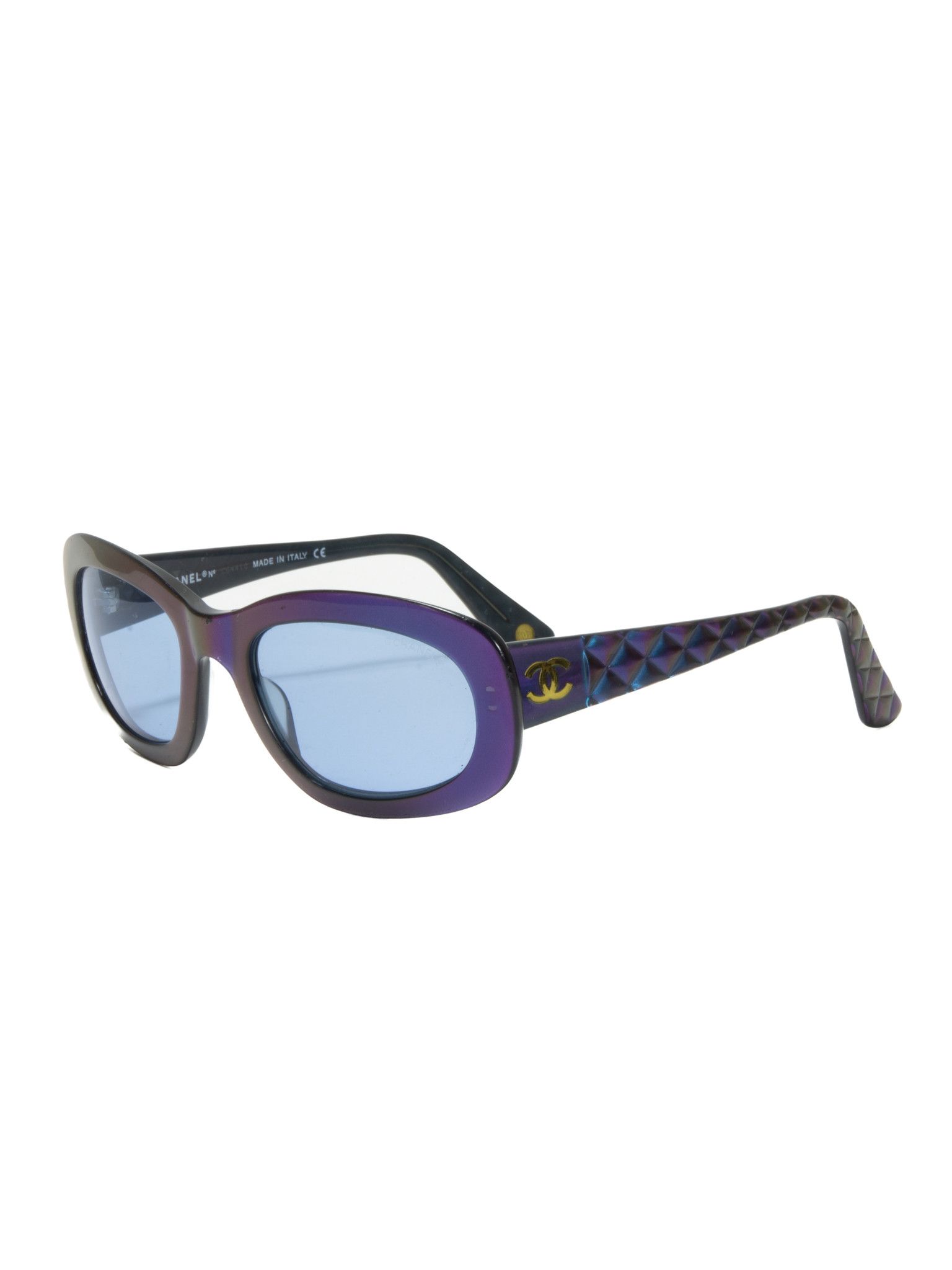 image of Vintage Purple/blue Chanel Sunglasses, Women's