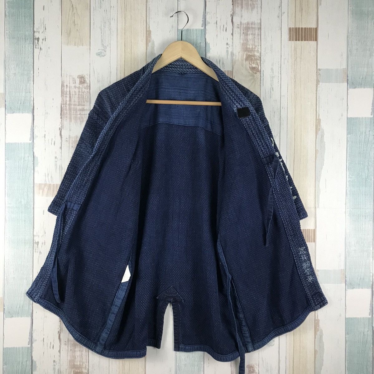Japanese Brand Kendo Kimono Blue Indigo Dyed Woven Japanese Traditional Size US L / EU 52-54 / 3 - 3 Thumbnail
