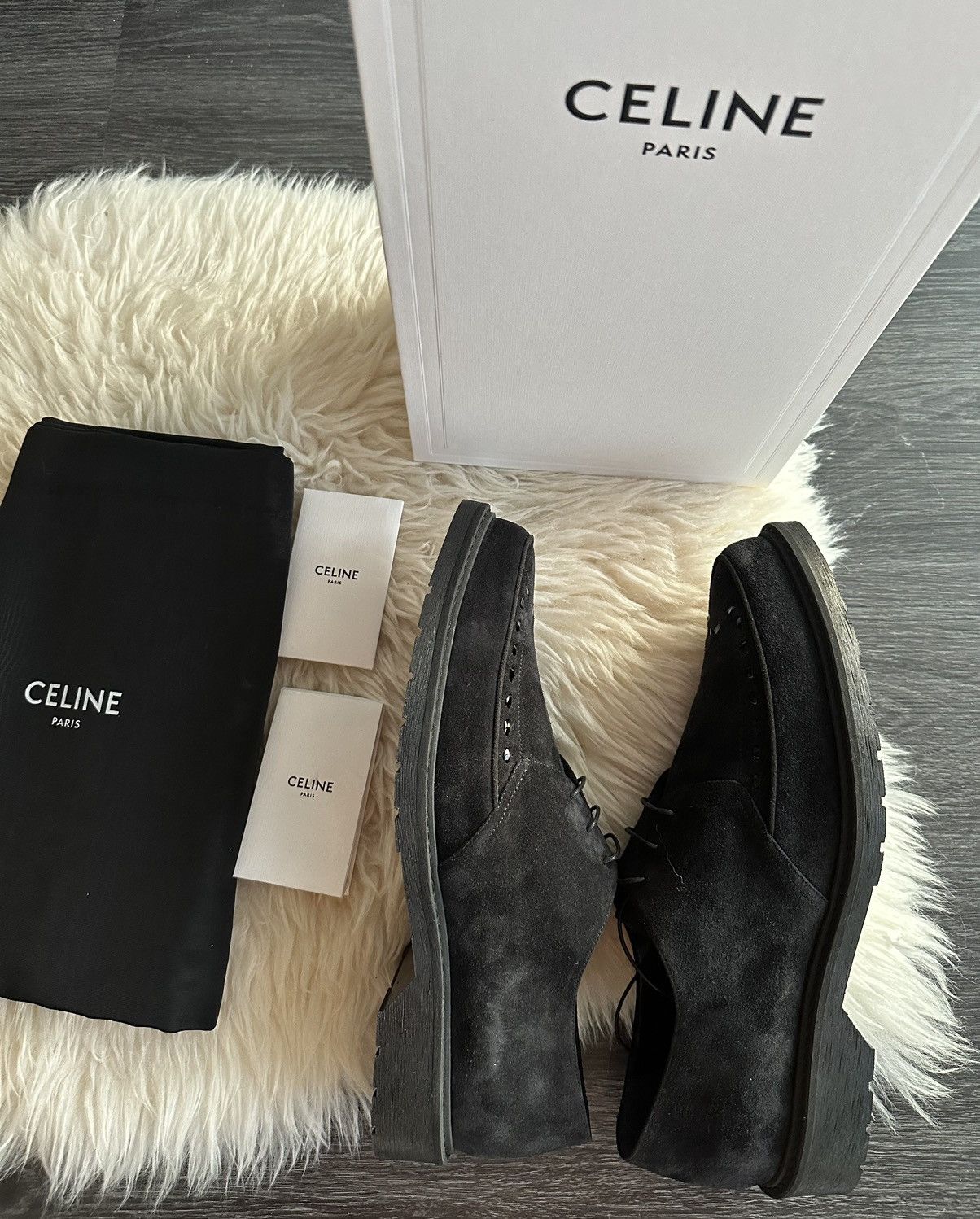 Celine × Hedi Slimane Rare Brand New Celine Hedi Derby 30 Suede Leather Creeper Size US 12 / EU 45 - 17 Thumbnail