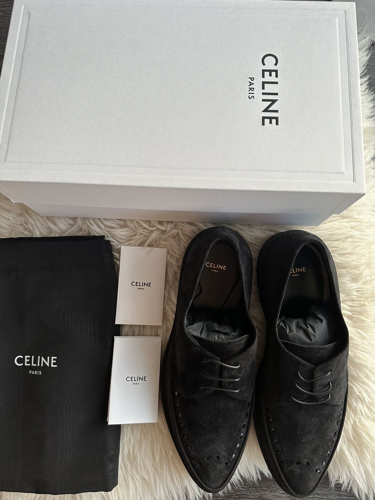 Celine × Hedi Slimane Rare Brand New Celine Hedi Derby 30 Suede Leather Creeper Size US 12 / EU 45 - 11 Thumbnail