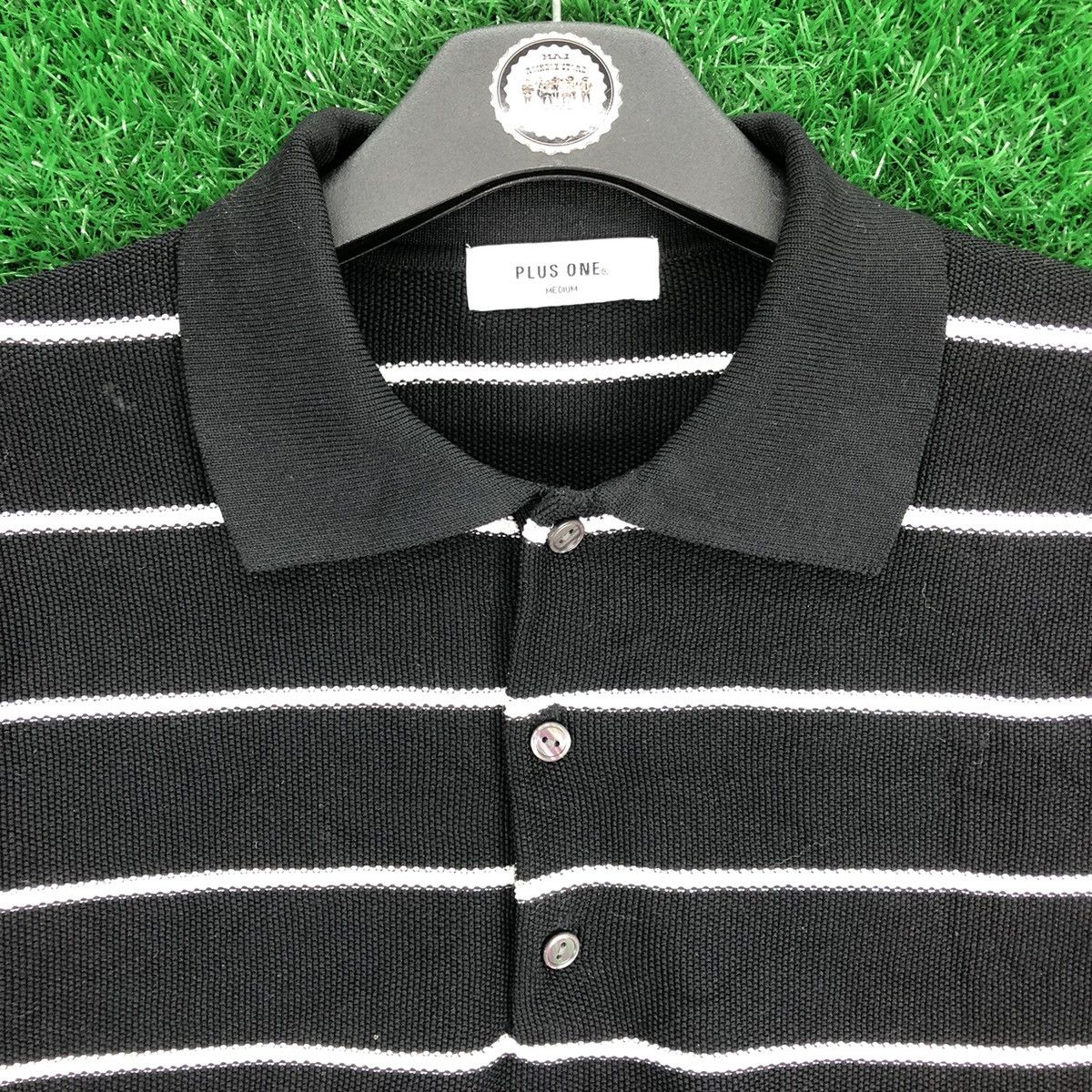 Japanese Brand Polo Knit Shirt Striped by Plus One Size US L / EU 52-54 / 3 - 7 Thumbnail