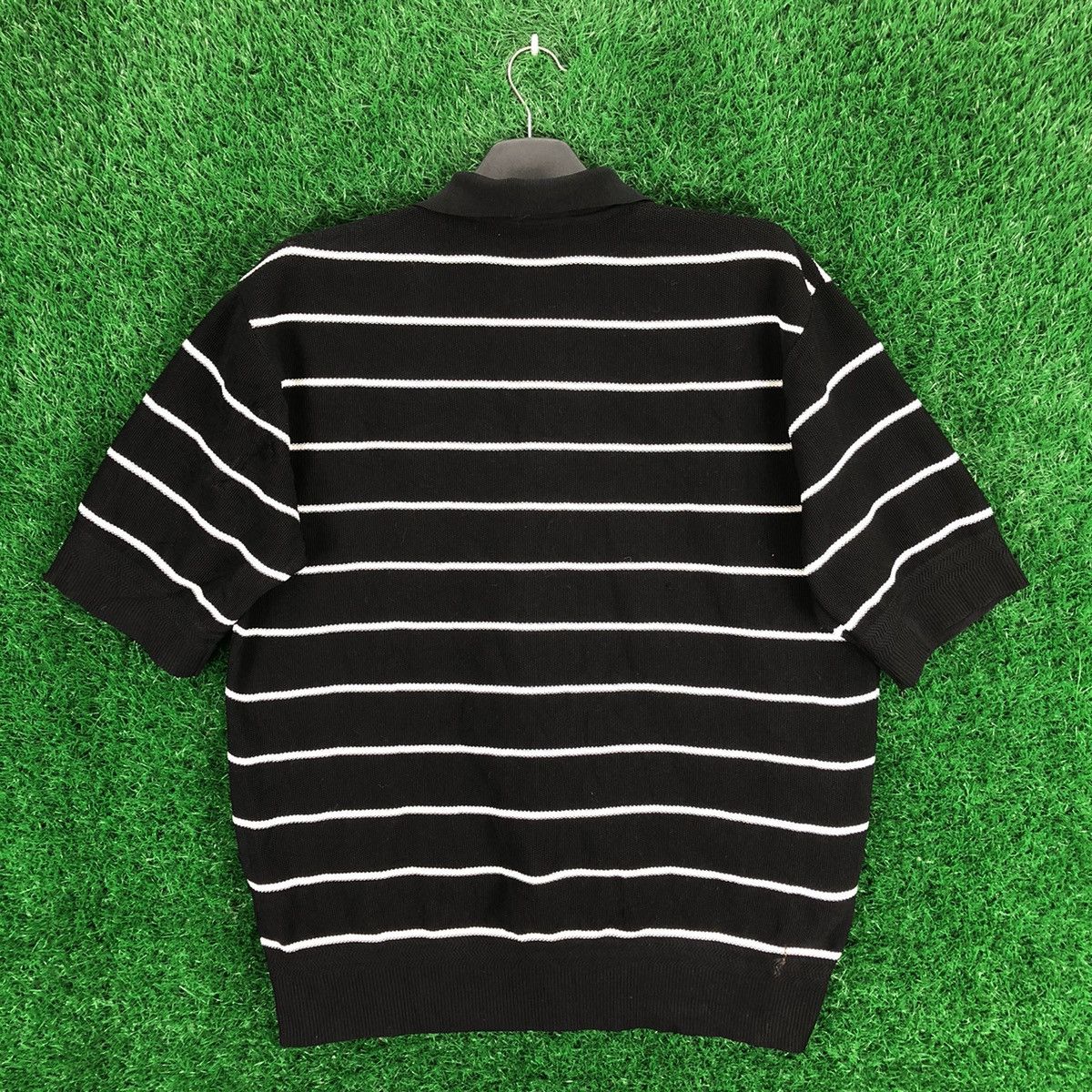 Japanese Brand Polo Knit Shirt Striped by Plus One Size US L / EU 52-54 / 3 - 4 Thumbnail