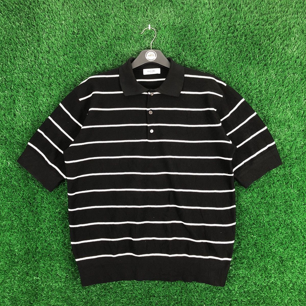Japanese Brand Polo Knit Shirt Striped by Plus One Size US L / EU 52-54 / 3 - 1 Thumbnail