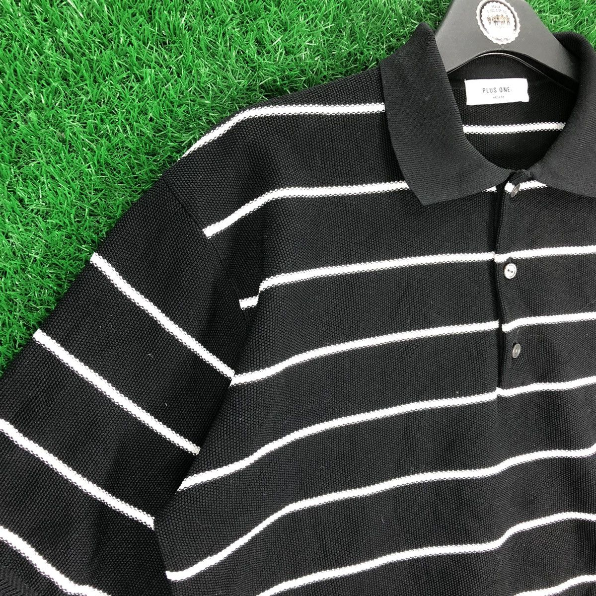 Japanese Brand Polo Knit Shirt Striped by Plus One Size US L / EU 52-54 / 3 - 2 Thumbnail