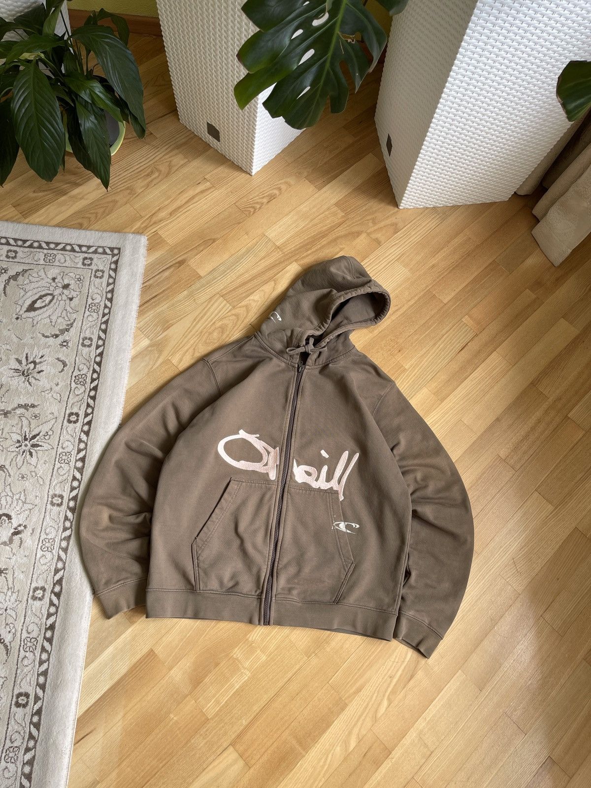 O'Neill Vintage Oneill Embroidered Logo Zip Up Hoodie Faded Brown Size US M / EU 48-50 / 2 - 3 Thumbnail