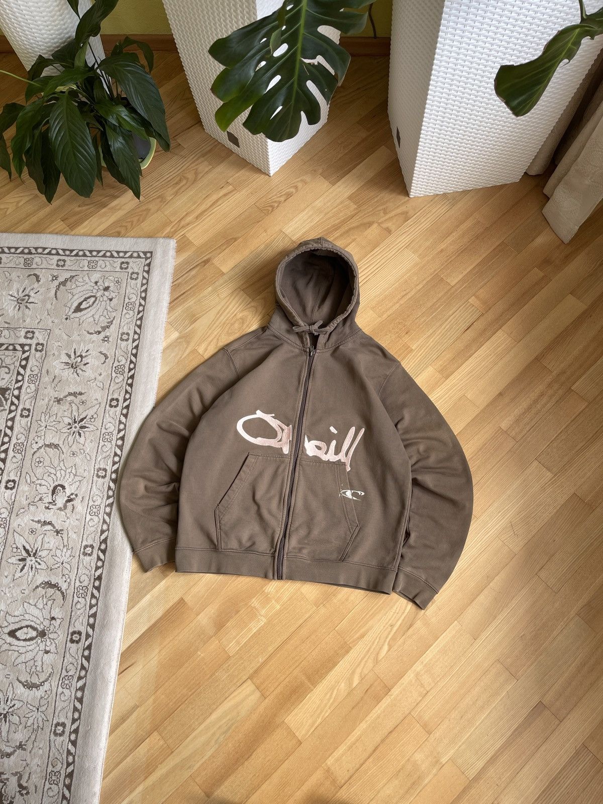 O'Neill Vintage Oneill Embroidered Logo Zip Up Hoodie Faded Brown Size US M / EU 48-50 / 2 - 1 Thumbnail