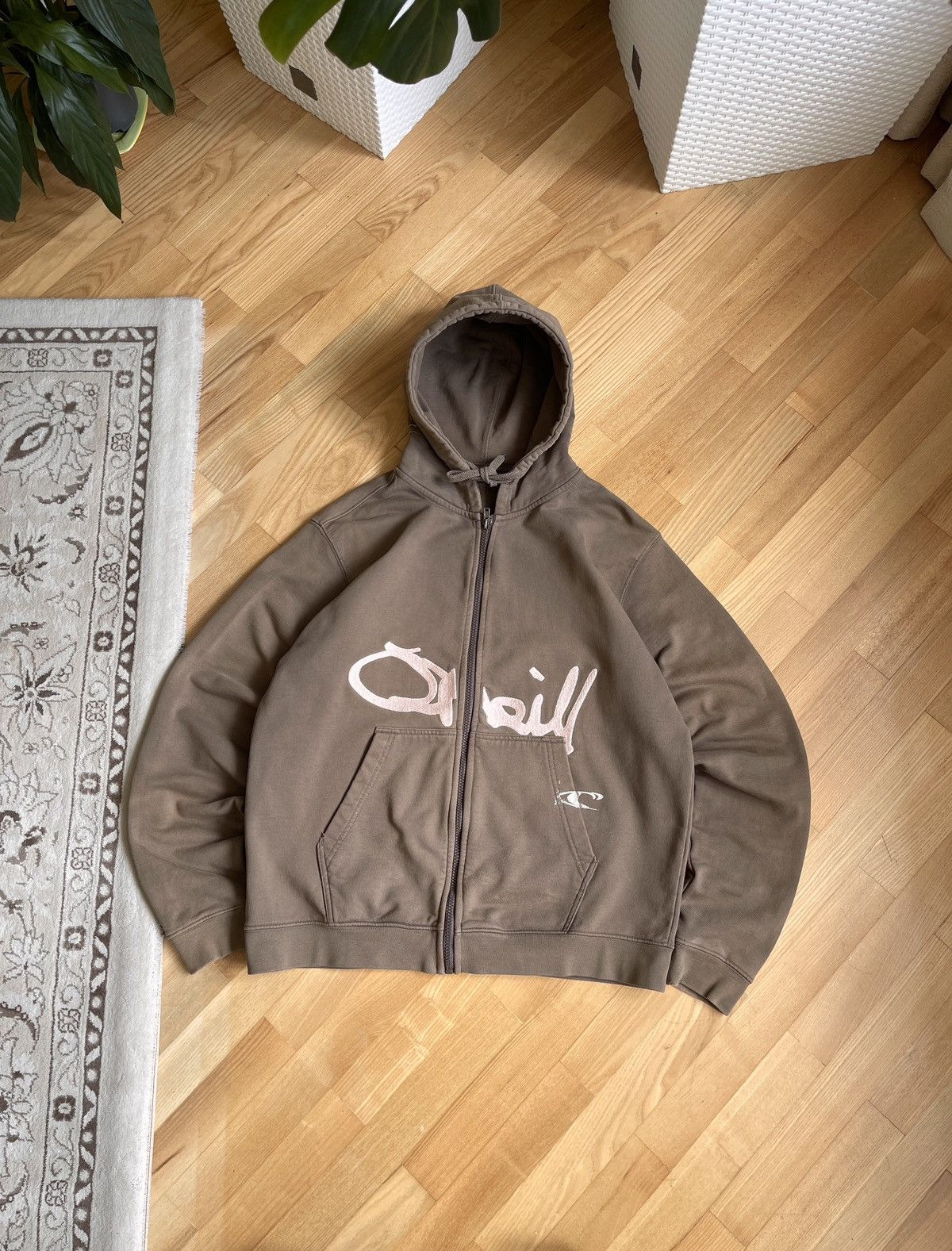 O'Neill Vintage Oneill Embroidered Logo Zip Up Hoodie Faded Brown Size US M / EU 48-50 / 2 - 2 Thumbnail