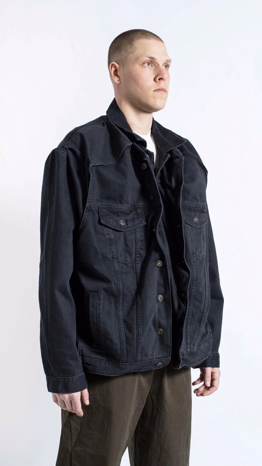Y/Project Y/Project Pop Up Black Denim Jacket (Unisex) Size US S / EU 44-46 / 1 - 2 Thumbnail