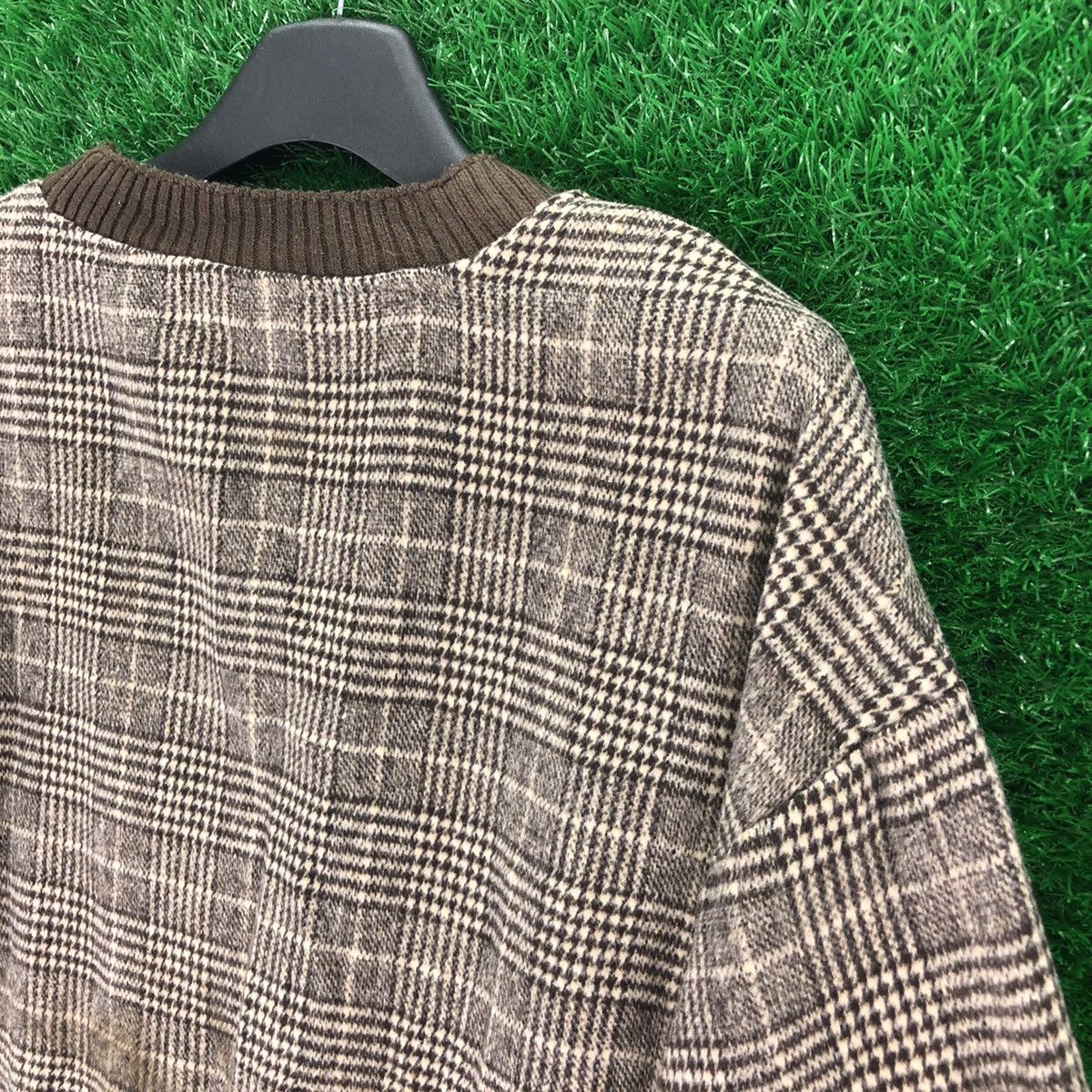 Vintage Knit Baggy Sweater Novacheck by Linoluce