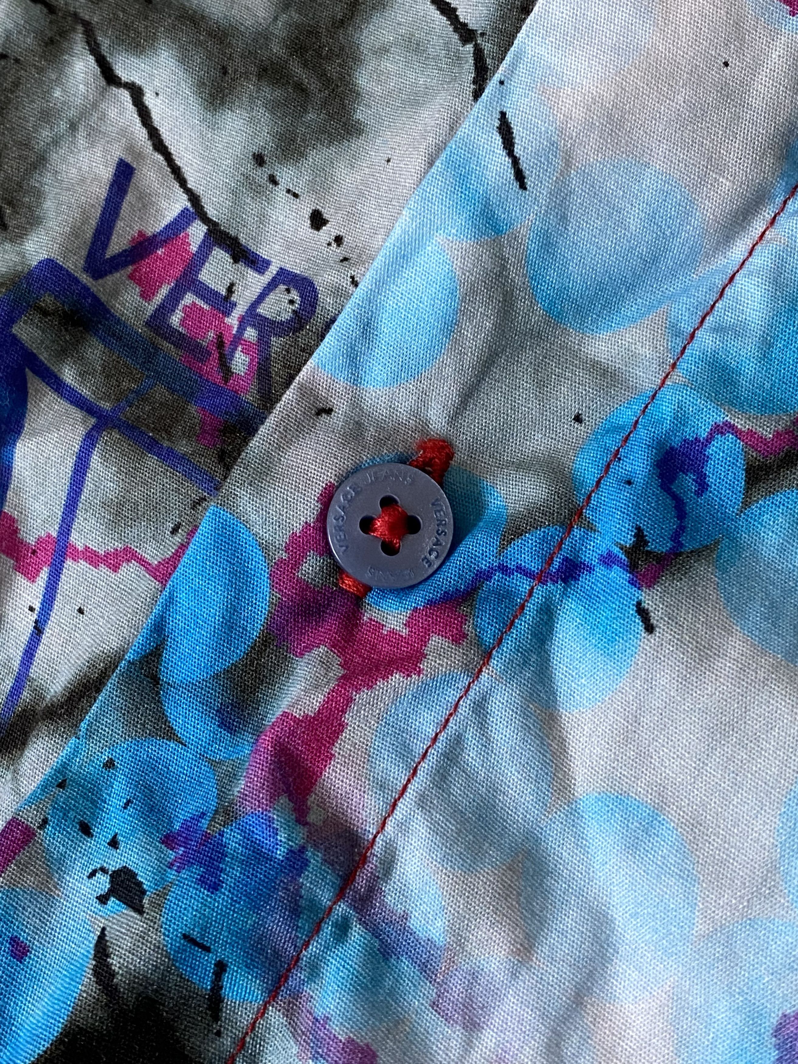 Versace × Versace Jeans Couture Y2K Painted All Over Logo Versace Jeans Couture shirt Size US L / EU 52-54 / 3 - 8 Thumbnail