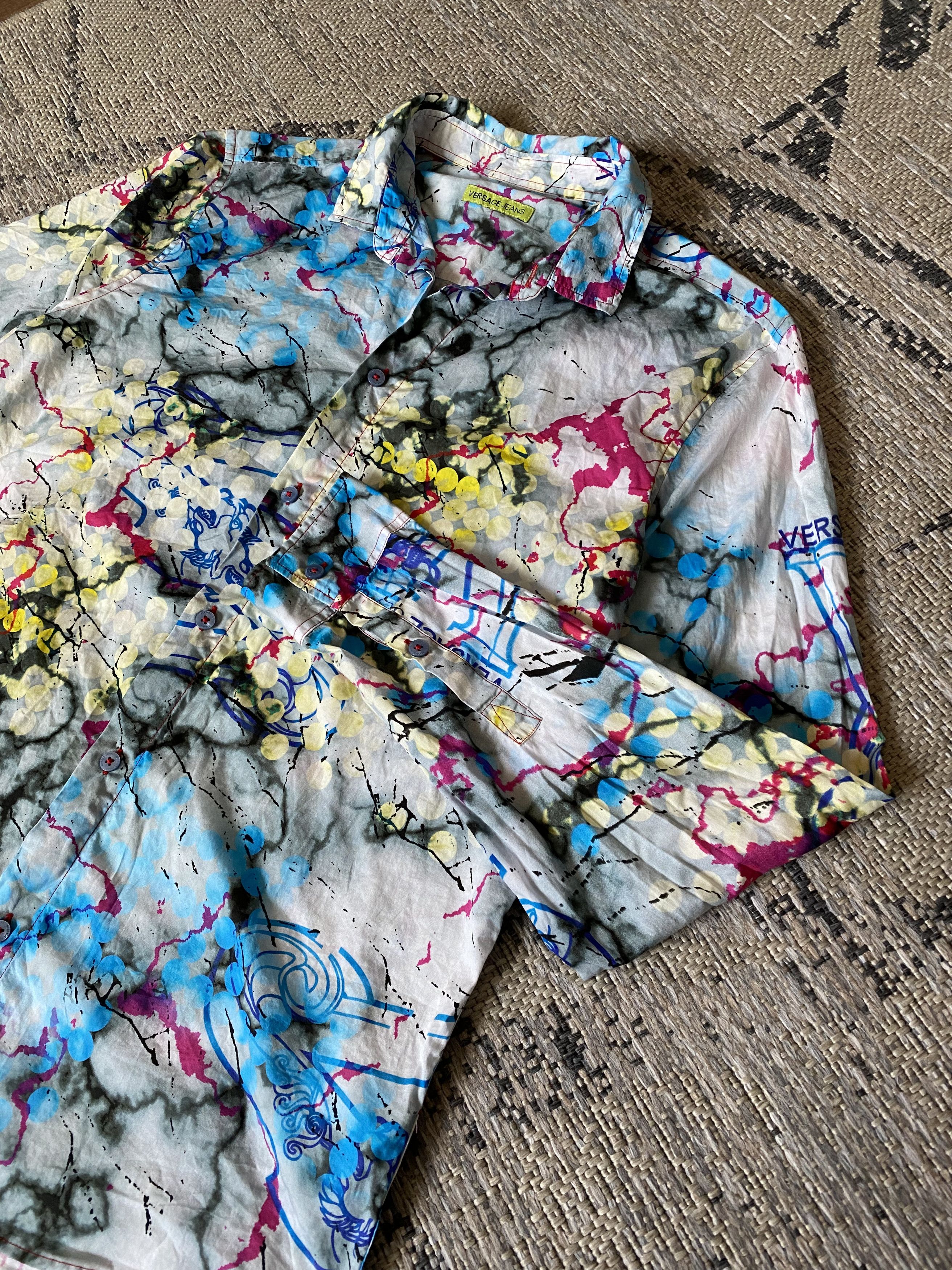 Versace × Versace Jeans Couture Y2K Painted All Over Logo Versace Jeans Couture shirt Size US L / EU 52-54 / 3 - 1 Thumbnail