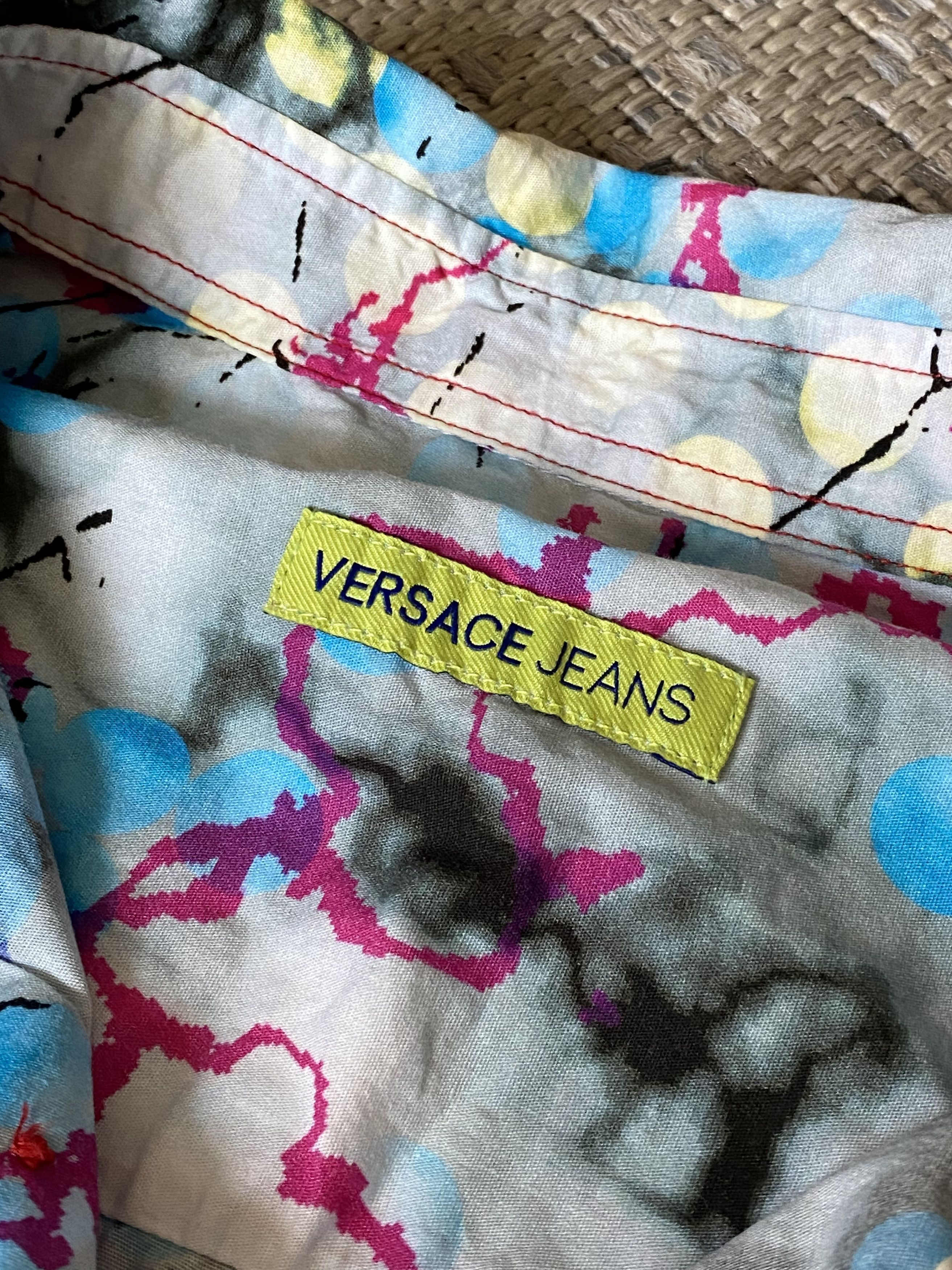 Versace × Versace Jeans Couture Y2K Painted All Over Logo Versace Jeans Couture shirt Size US L / EU 52-54 / 3 - 3 Thumbnail