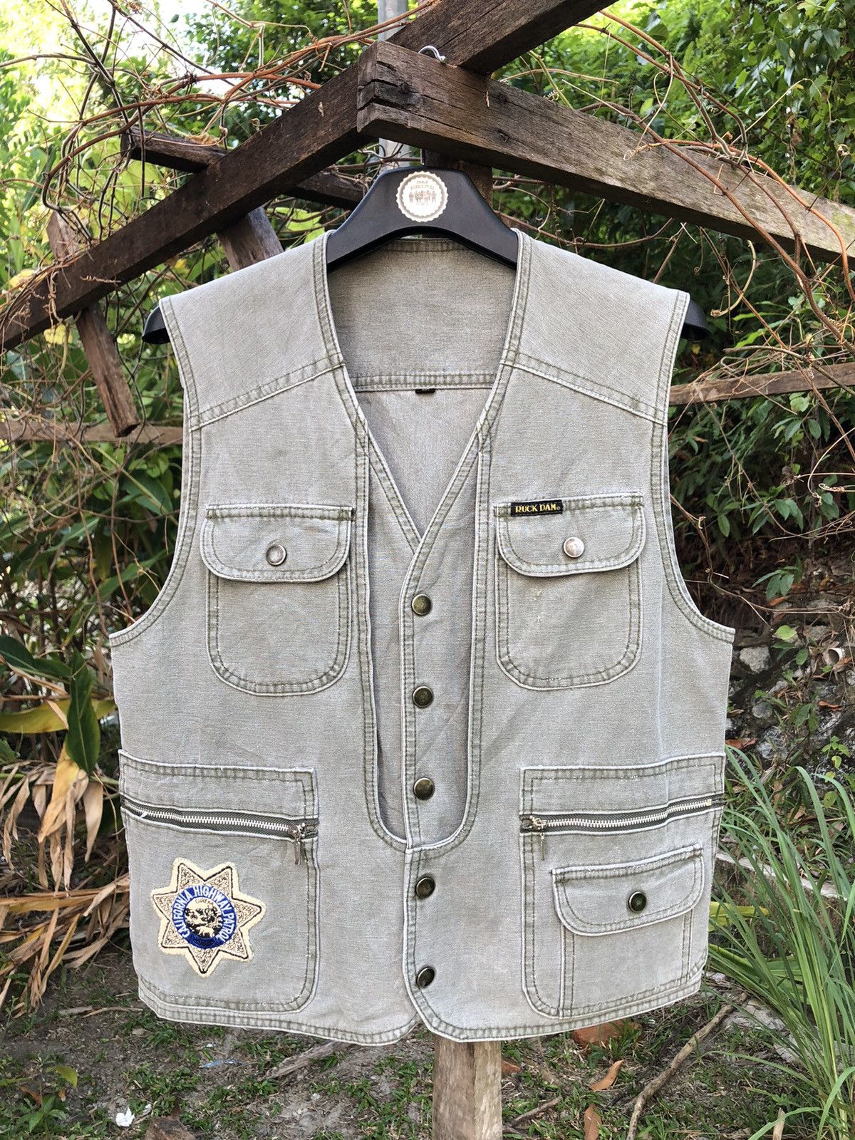 image of Tracey Vest x Vintage 80's Vest California Highway Patrol By Ruck Dam in Army Green (Size Medium)