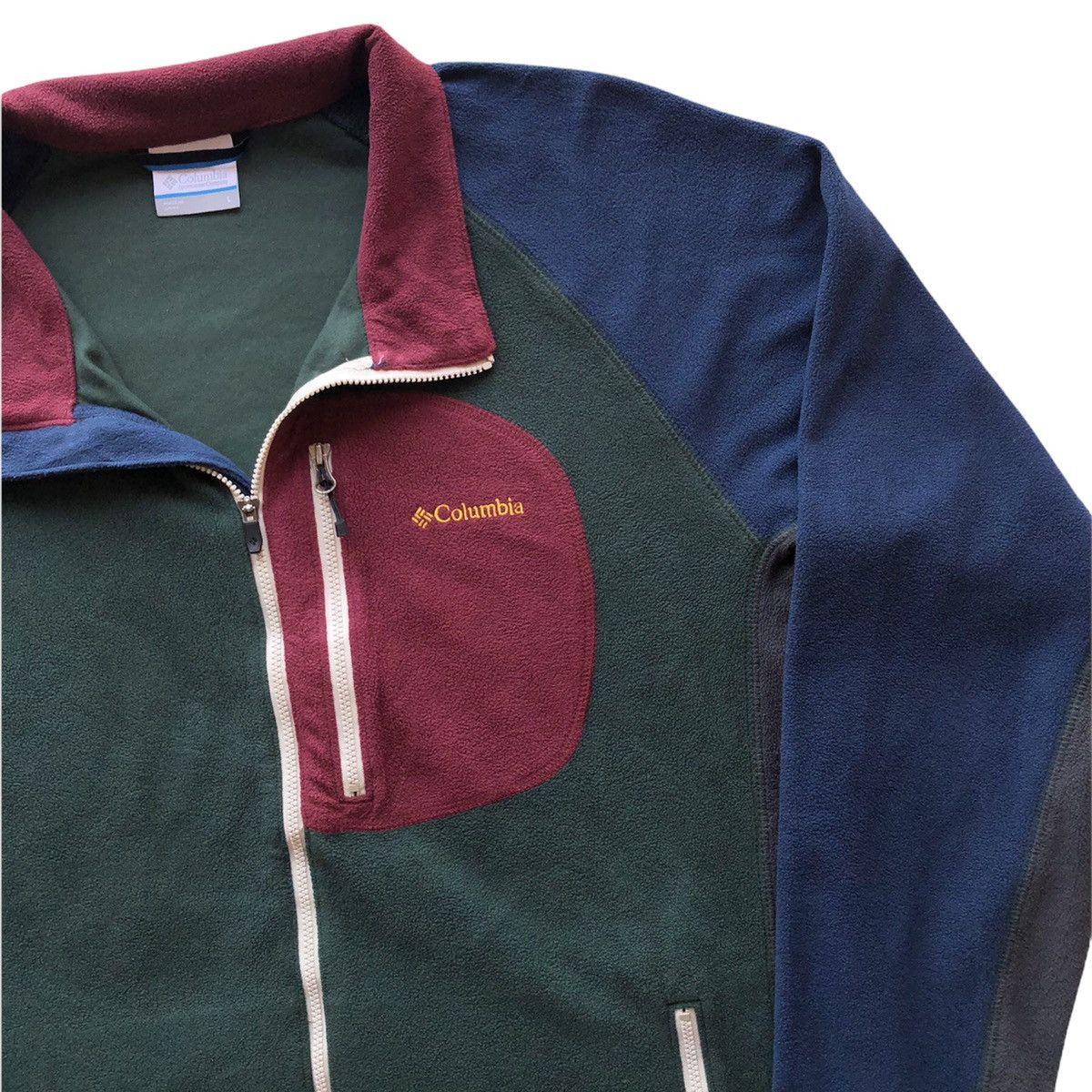 Columbia Columbia Block Color Fleece Zipper Sweater Jacket Size US L / EU 52-54 / 3 - 3 Thumbnail