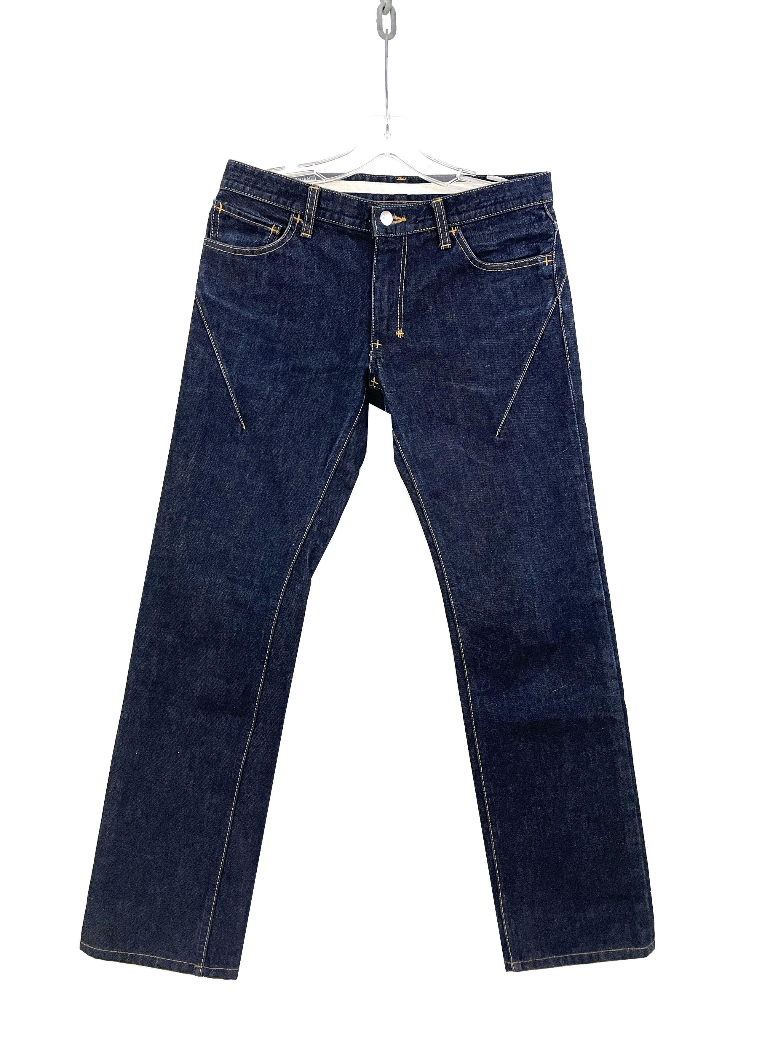 image of Number N Ine Contrast Stitch Darted Denim in Blue, Men's (Size 32)