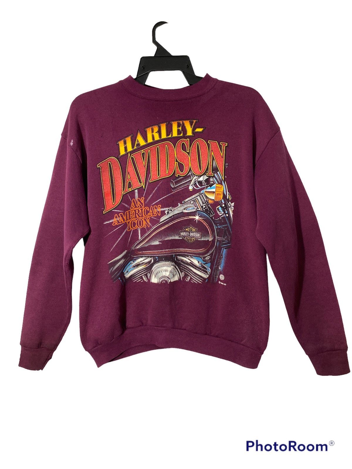 image of Harley Davidson An American Icon 90's in Maroon, Men's (Size Large)