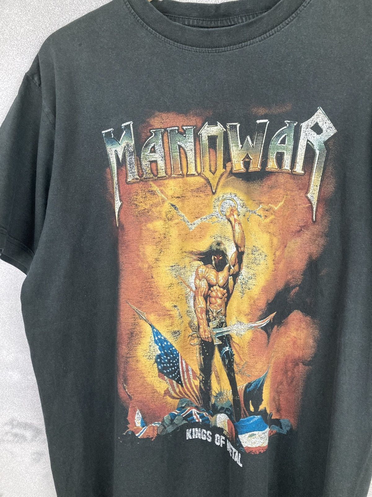 Band Tees Vintage Manowar Graphic Rock Band Tee Metal 90s Size US M / EU 48-50 / 2 - 3 Thumbnail