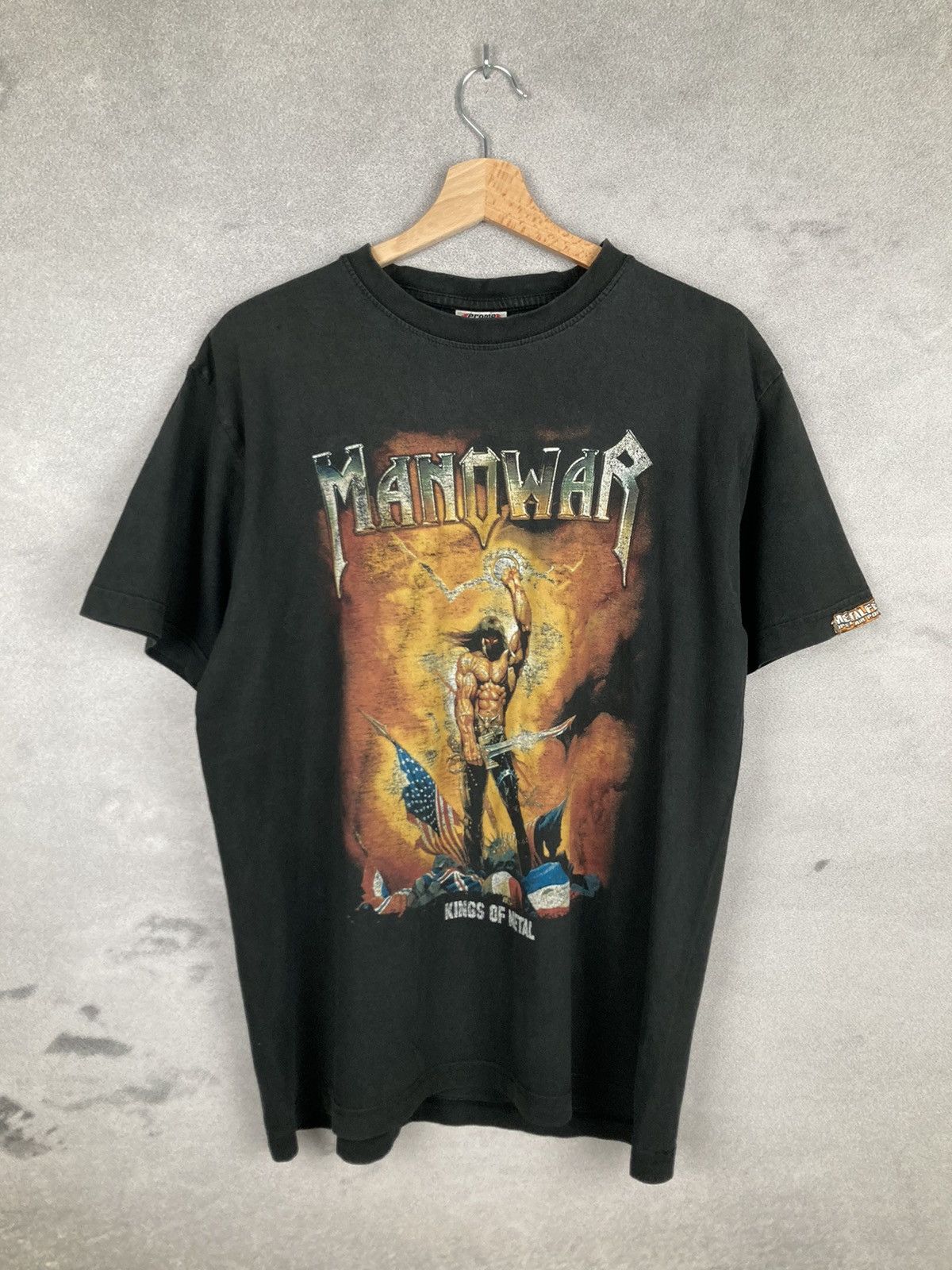 Band Tees Vintage Manowar Graphic Rock Band Tee Metal 90s Size US M / EU 48-50 / 2 - 1 Thumbnail
