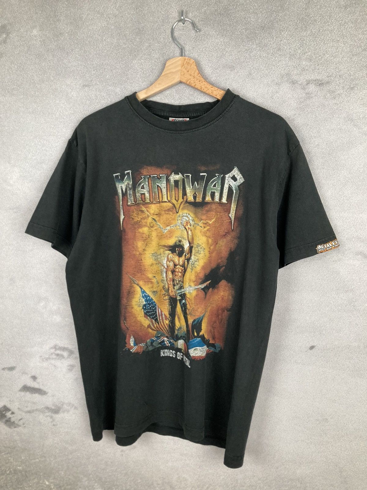 Band Tees Vintage Manowar Graphic Rock Band Tee Metal 90s Size US M / EU 48-50 / 2 - 2 Thumbnail