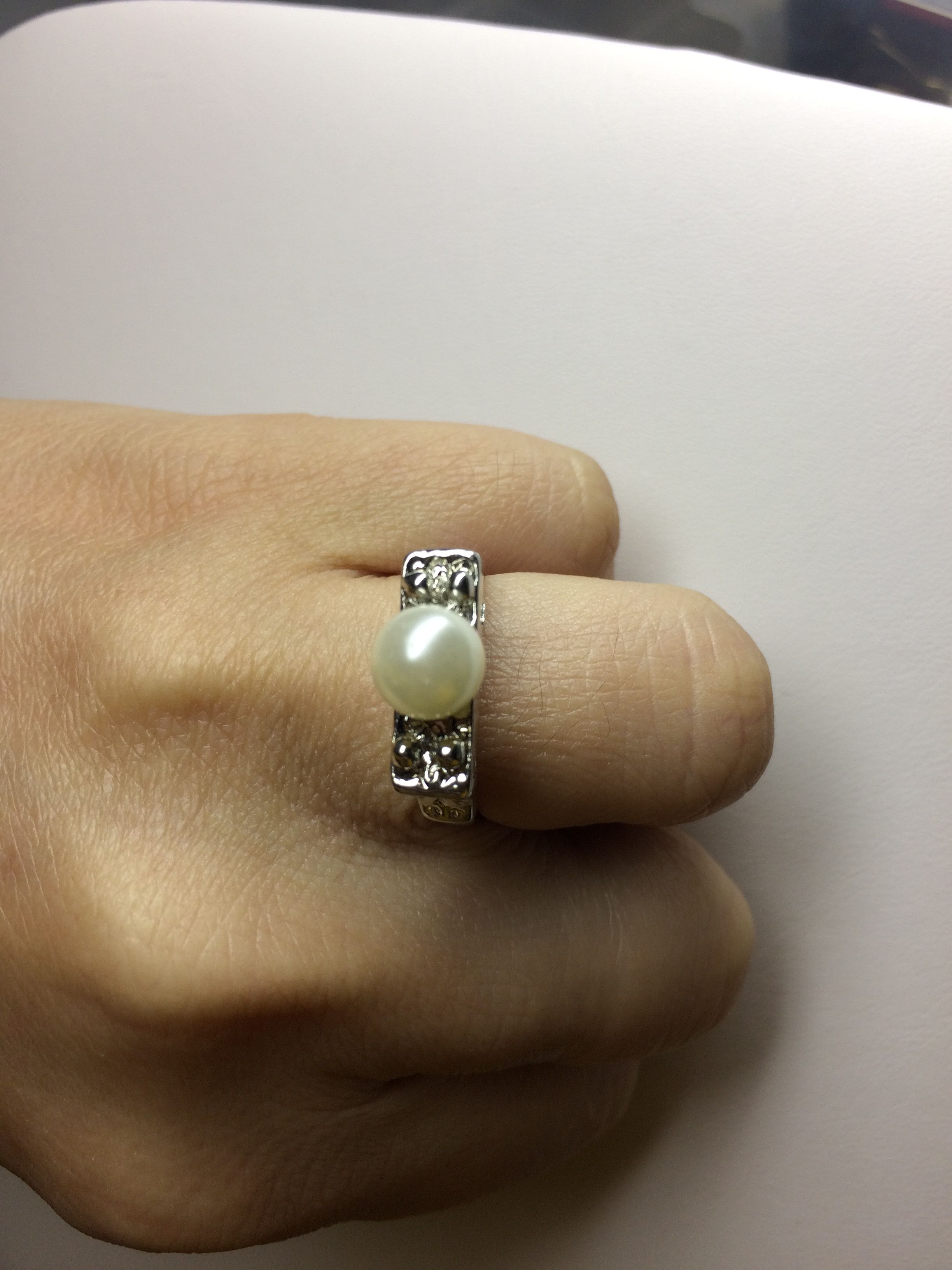 Jewelry Freshwater Pearl Tibetan Silver Ring - Size 7.25 Size ONE SIZE - 3 Thumbnail