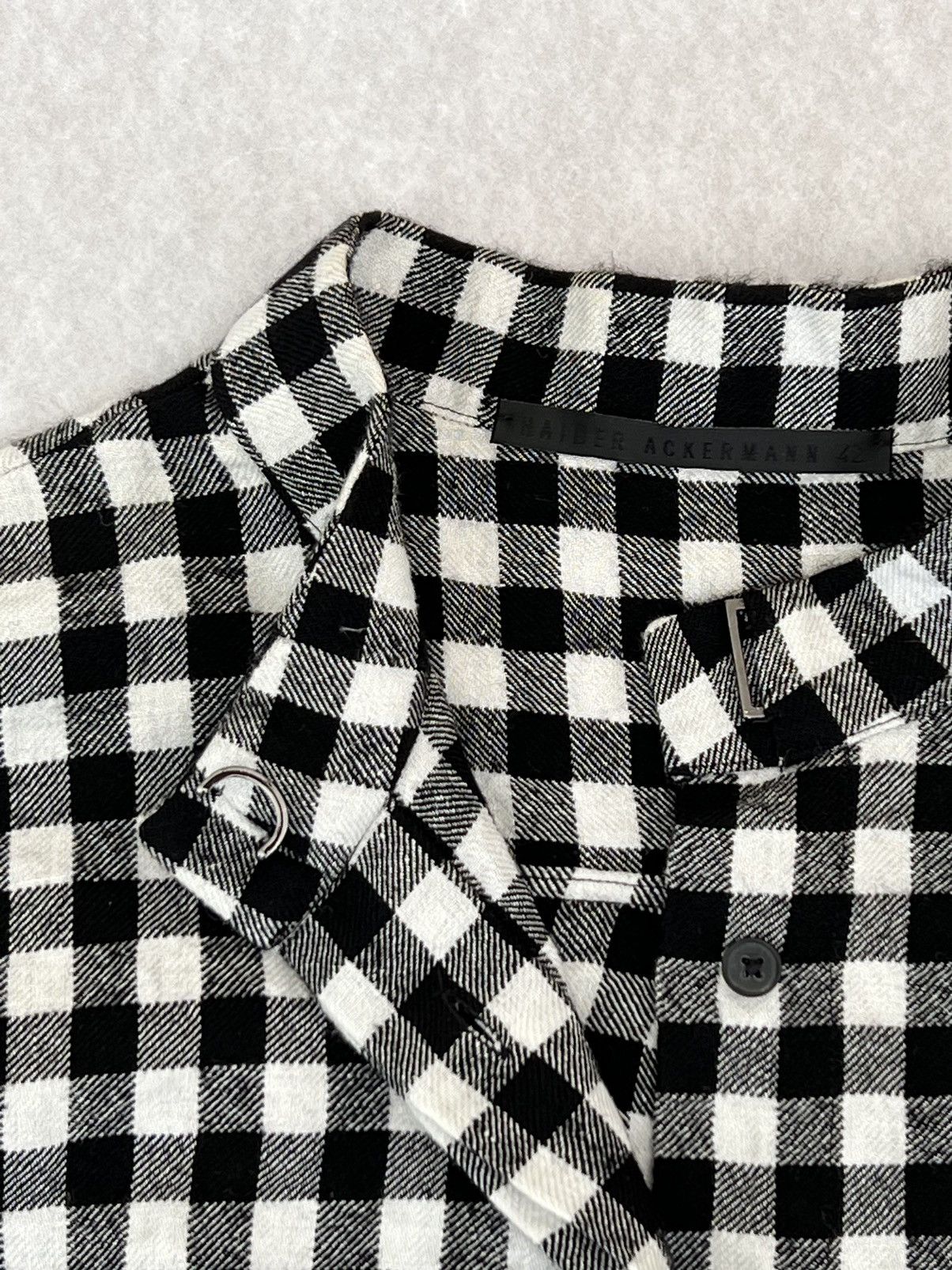 Haider Ackermann × Supreme × Vintage Wool/Linen Band Collar Small Checked Button Down Size US M / EU 48-50 / 2 - 3 Thumbnail
