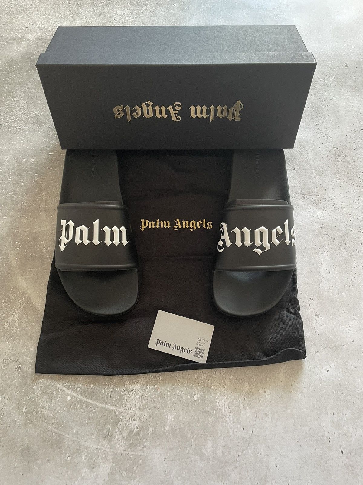 image of Palm Angels Slides in Black, Men's (Size 11)